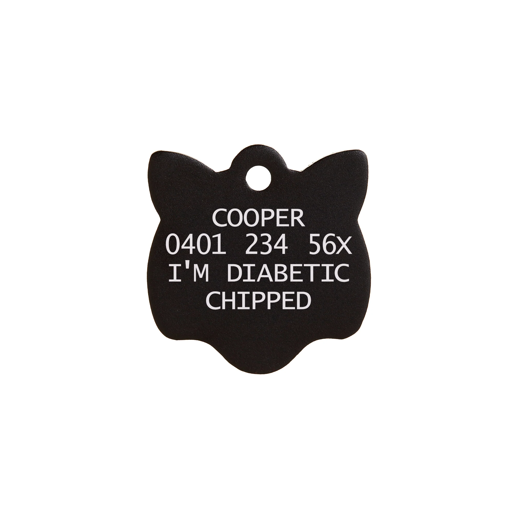Aluminium Black Cat Pet Tag - Image 4