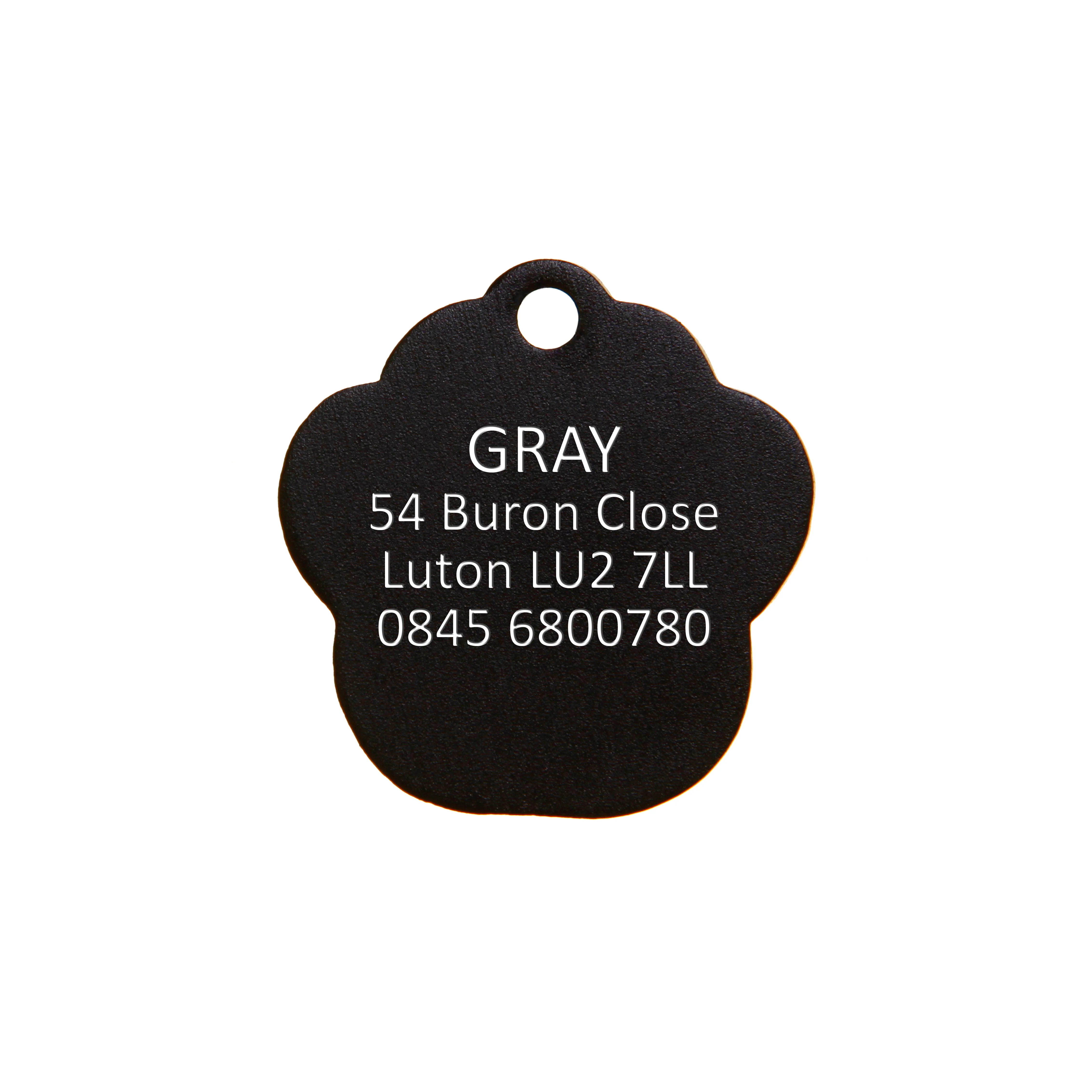 Black Aluminium Paw Pet Tag - Image 3