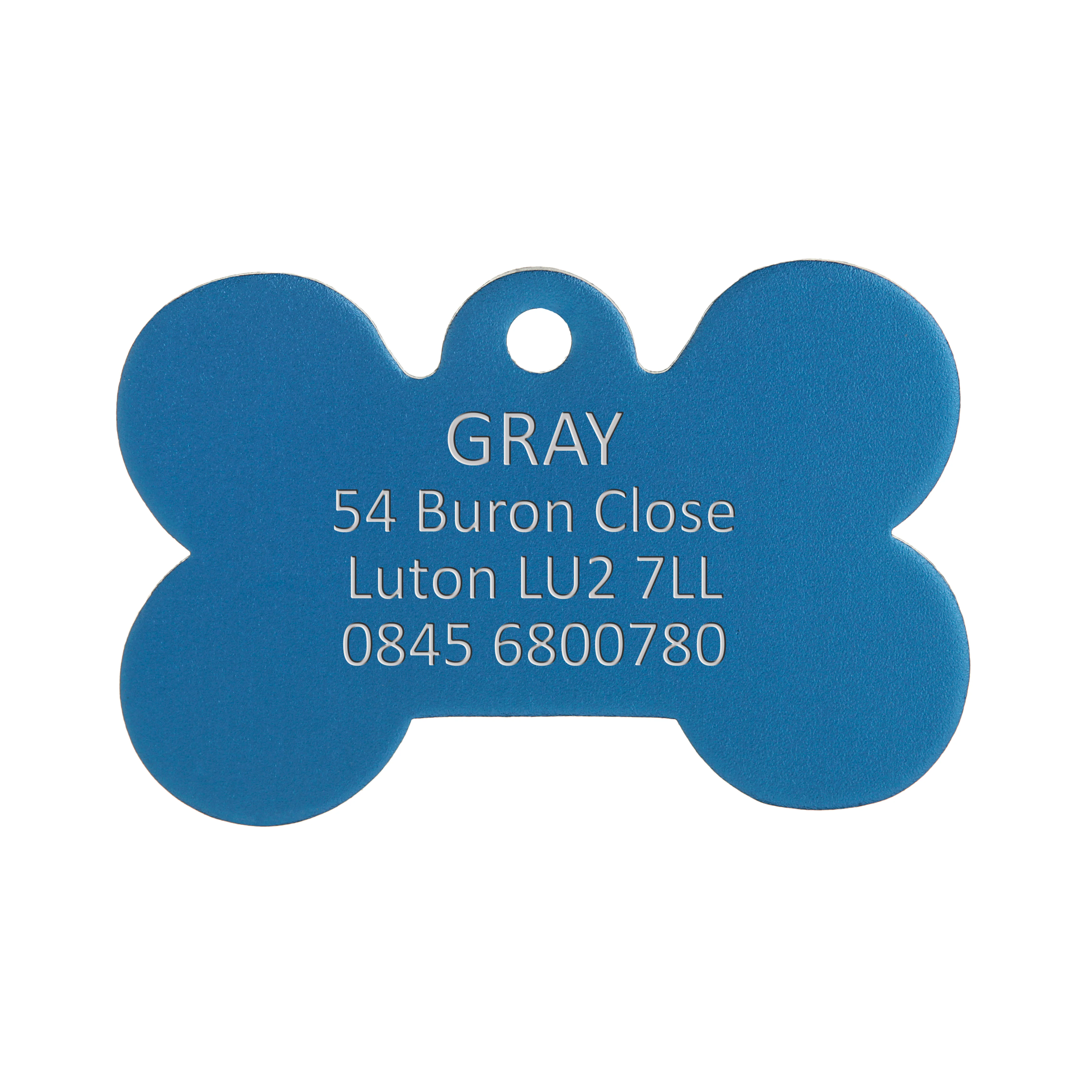 Aluminium Blue Bone Pet ID Tag - Image 3
