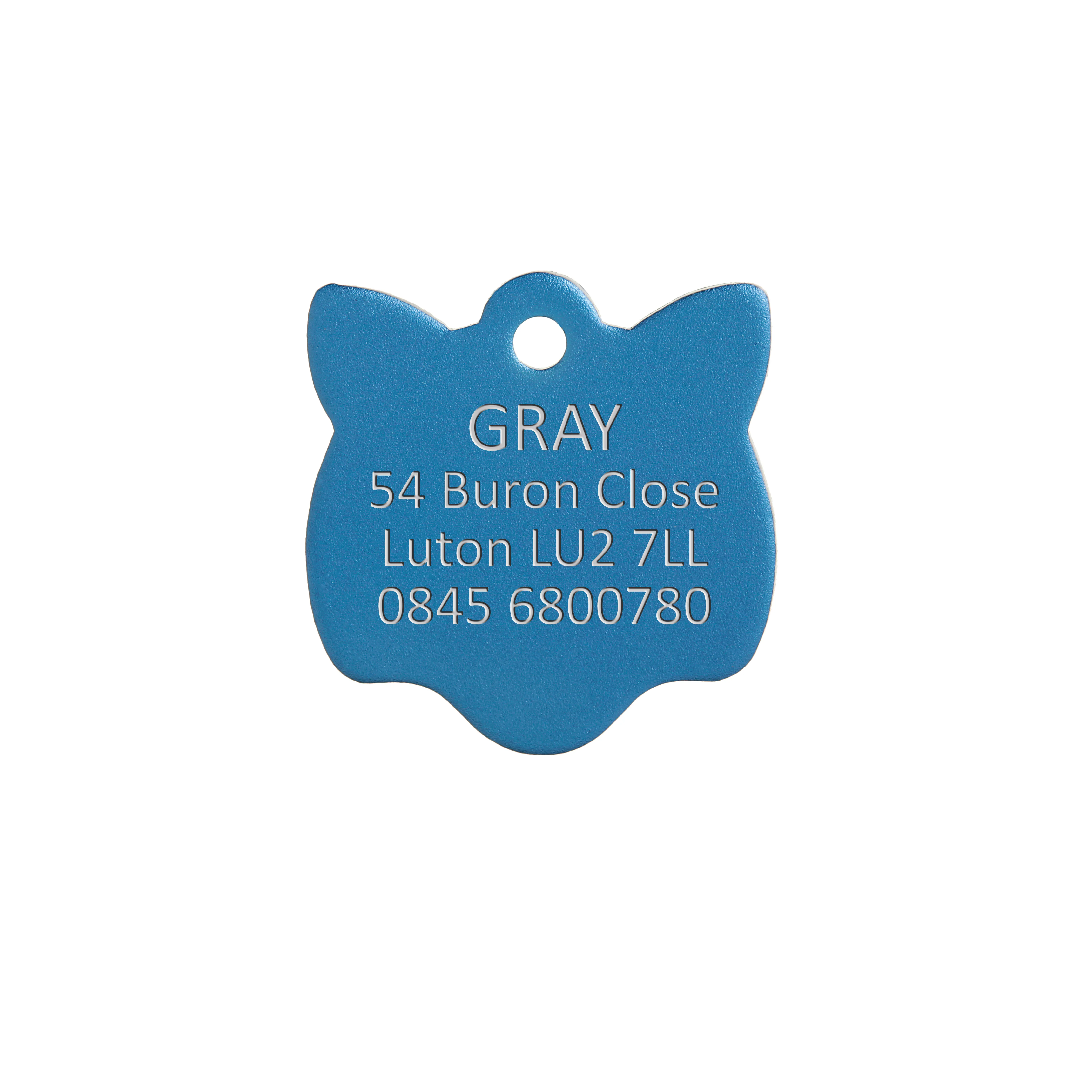 Aluminium Blue Cat Pet Tag - Image 2