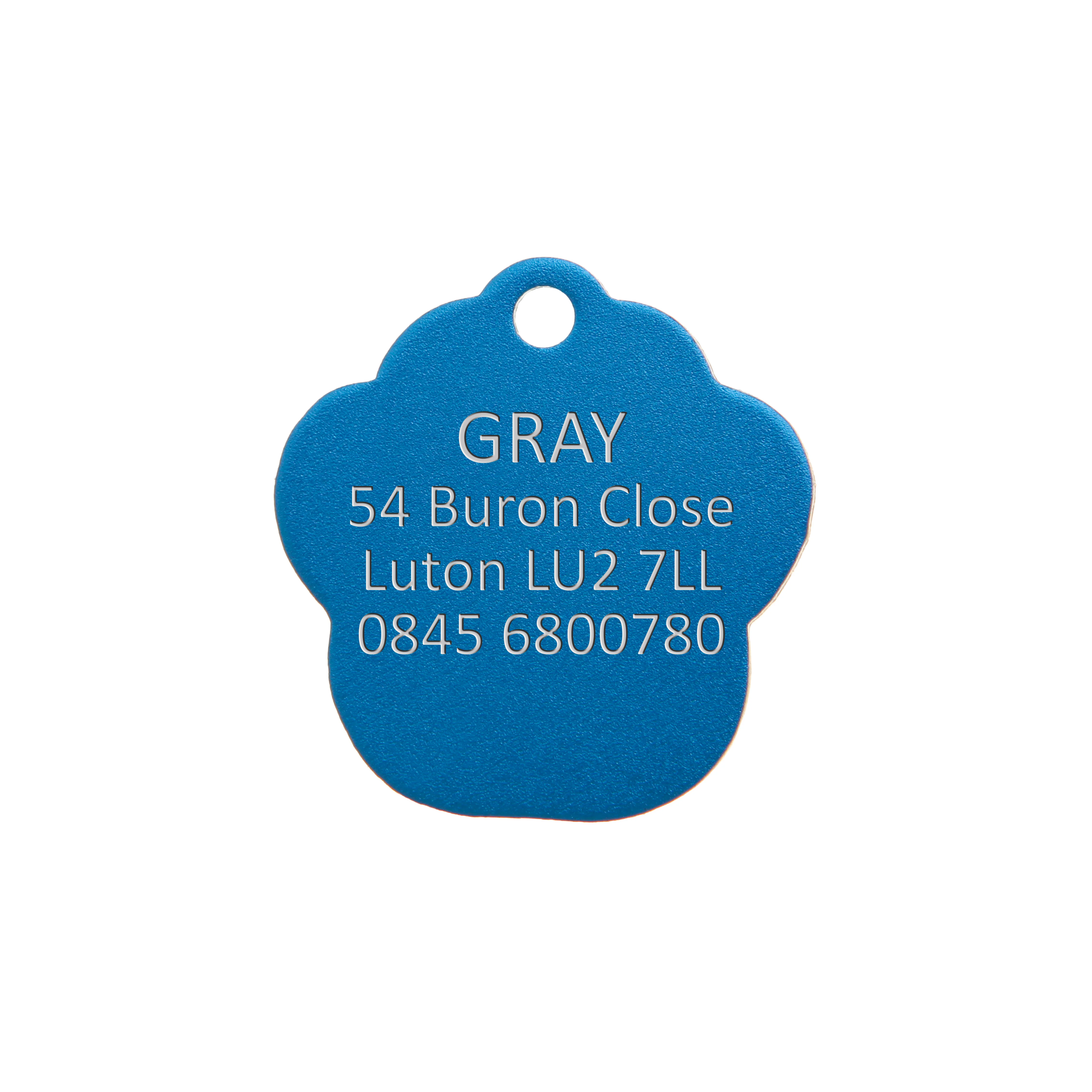Aluminium Blue Paw Pet Tag - Image 3