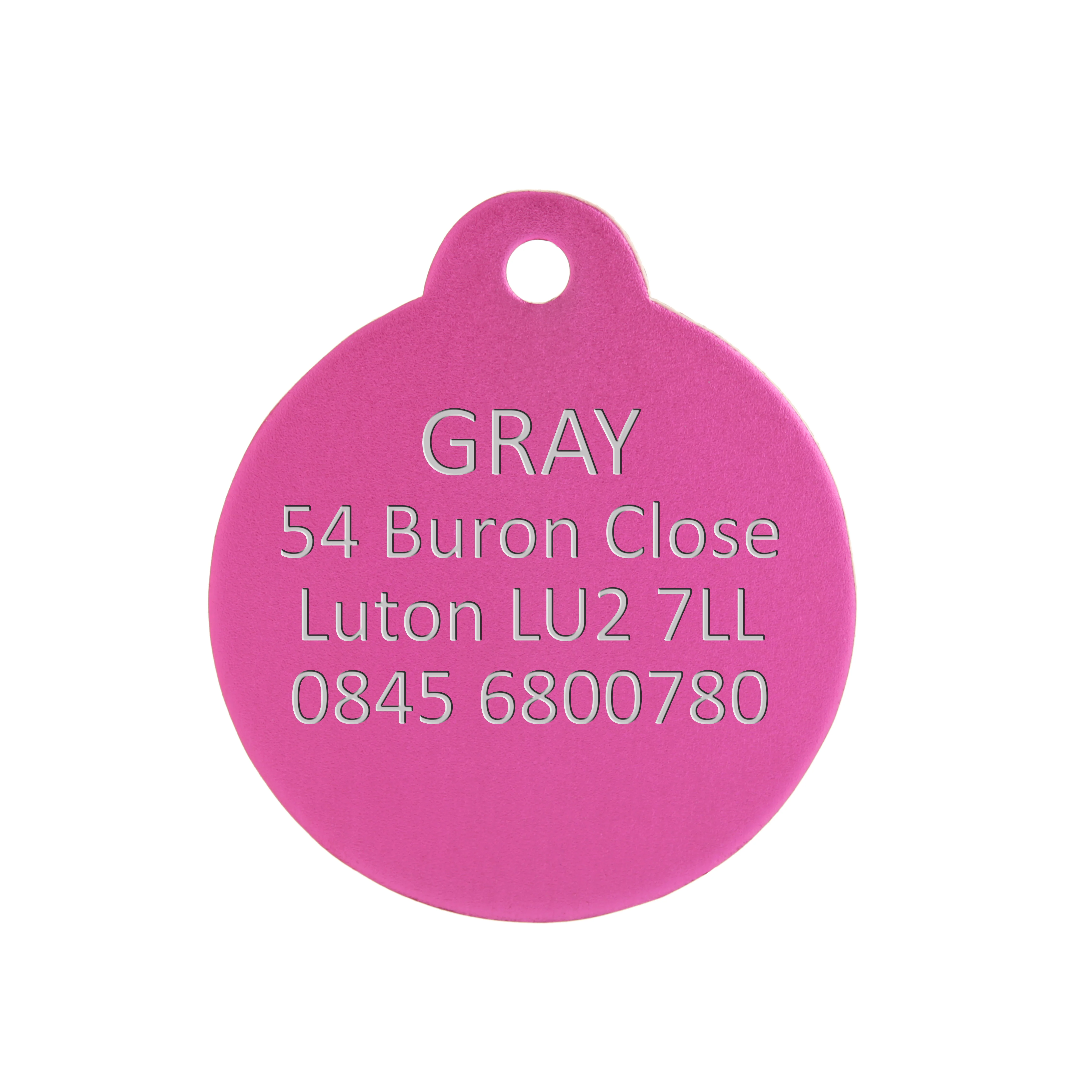 Aluminium Pink Disc Pet Tag - Image 3