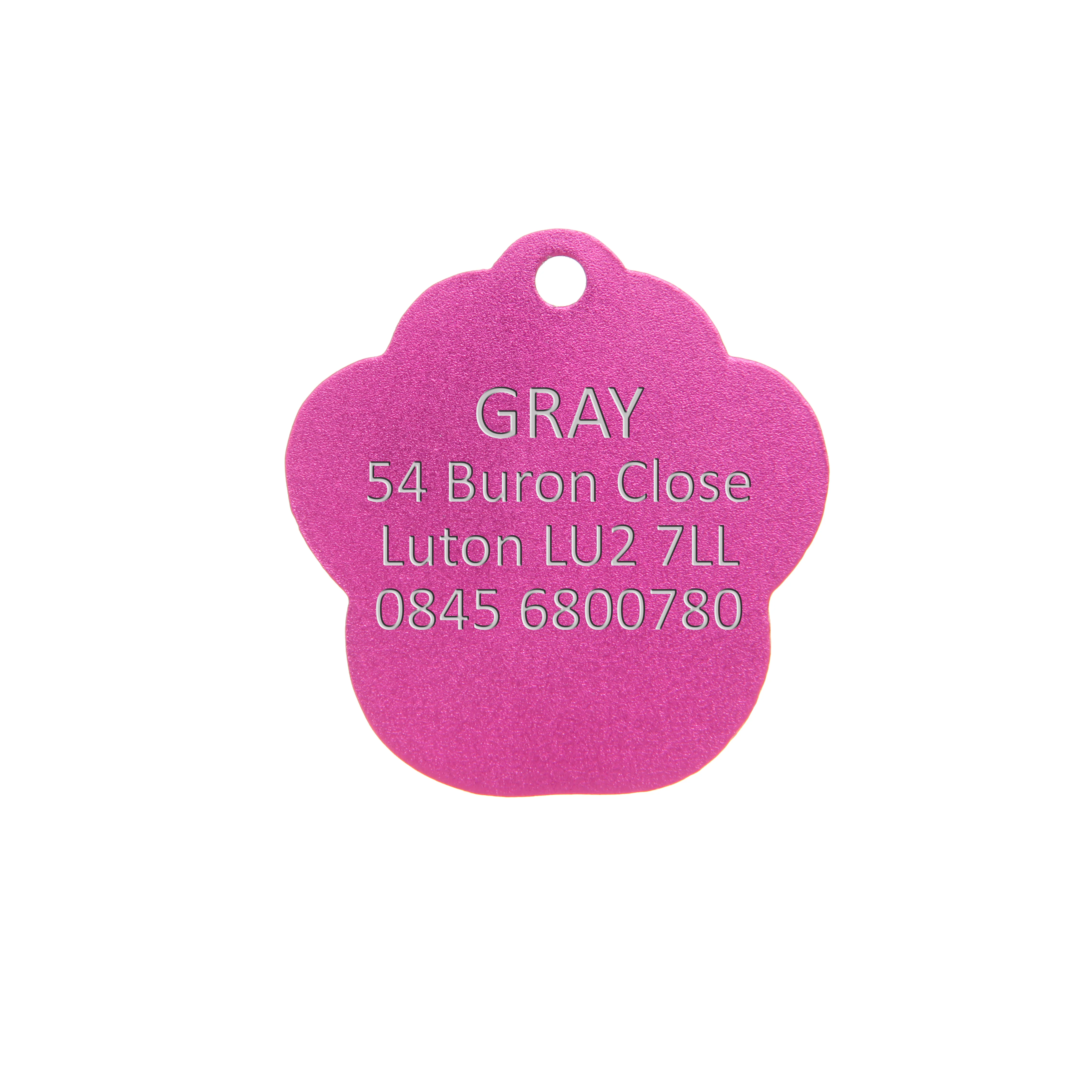 Pink Aluminium Paw Pet Tag - Image 3