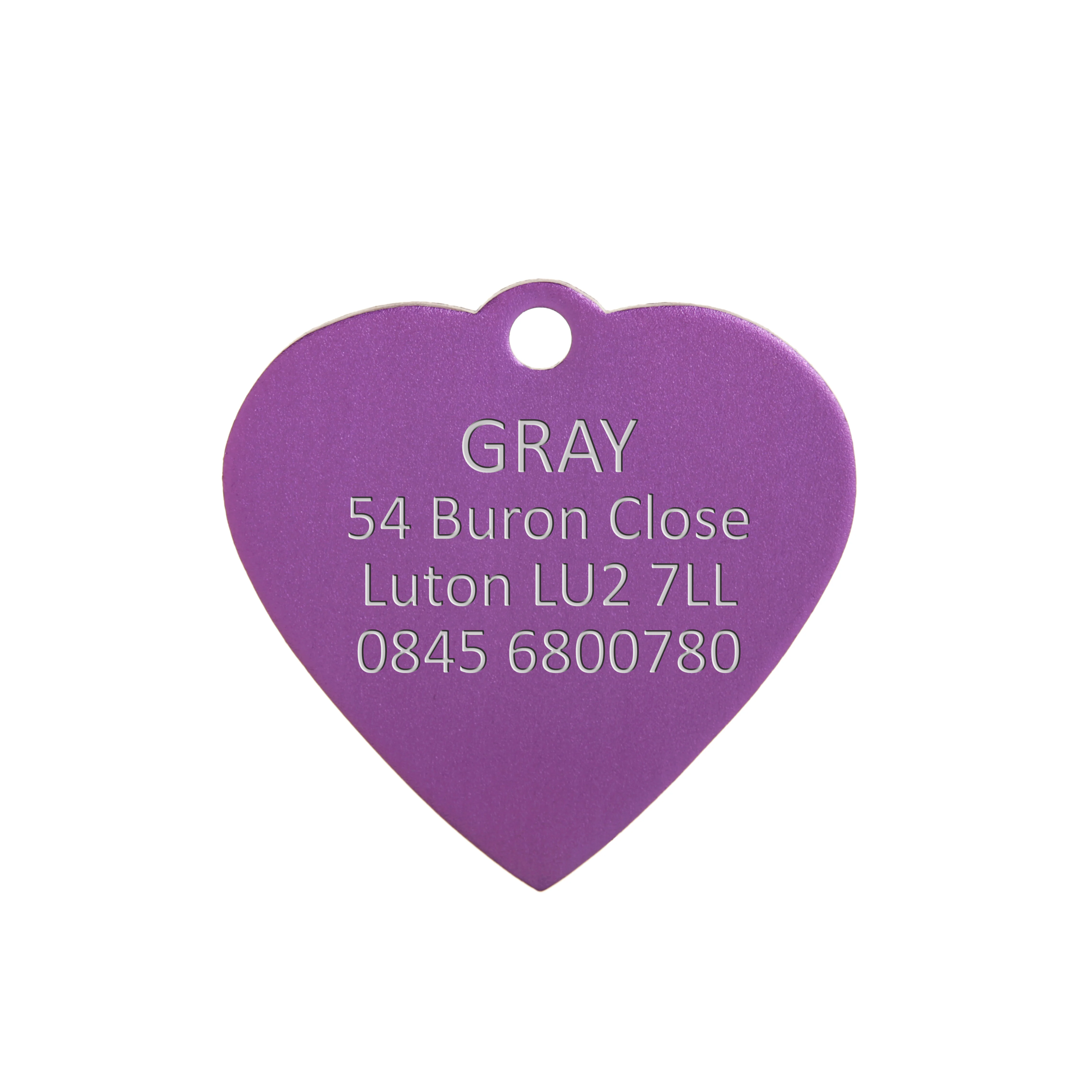 Aluminium Purple Heart Pet Tag - Image 3