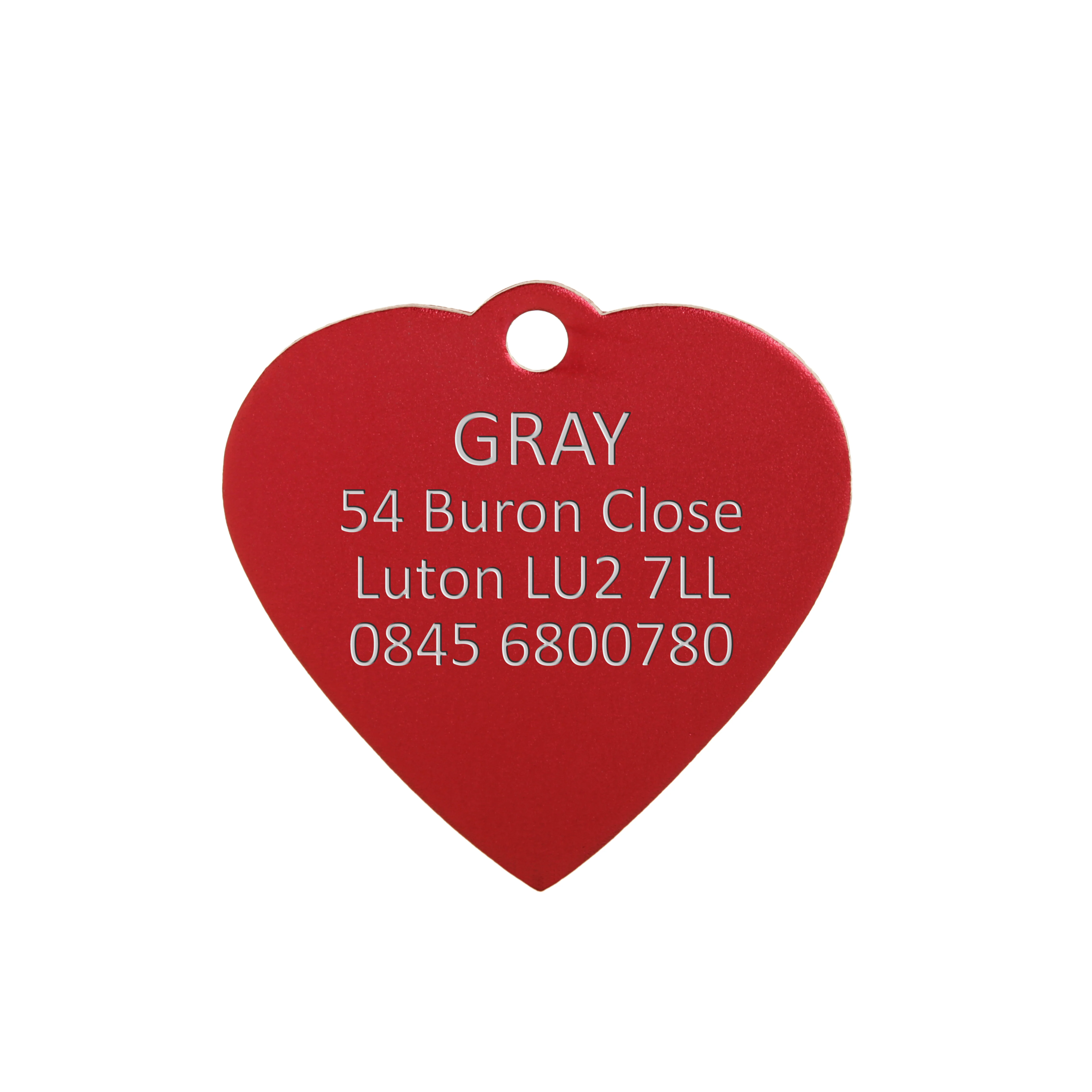 Aluminium Red Heart Pet Tag - Image 3