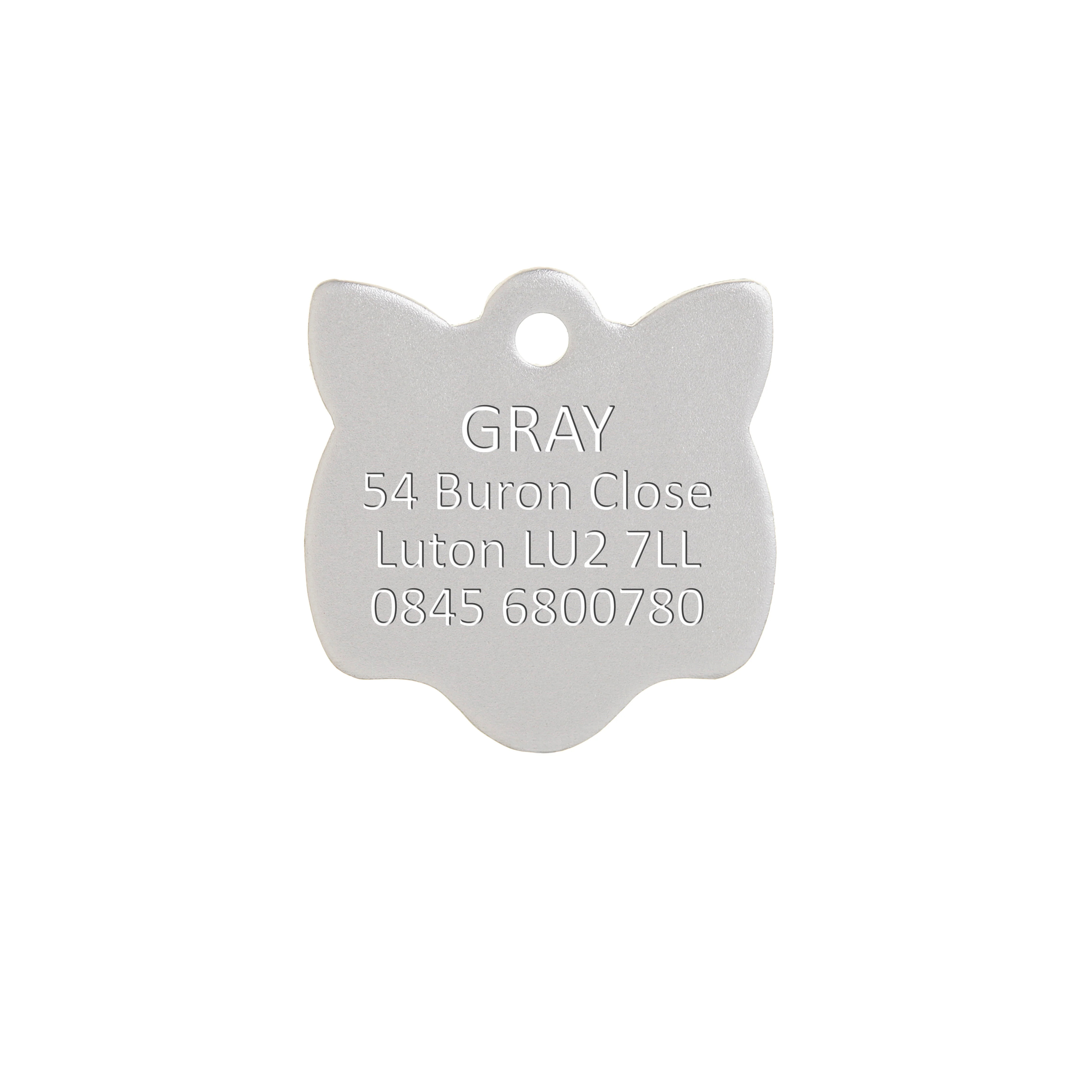 Aluminium Silver Cat Pet Tag - Image 2