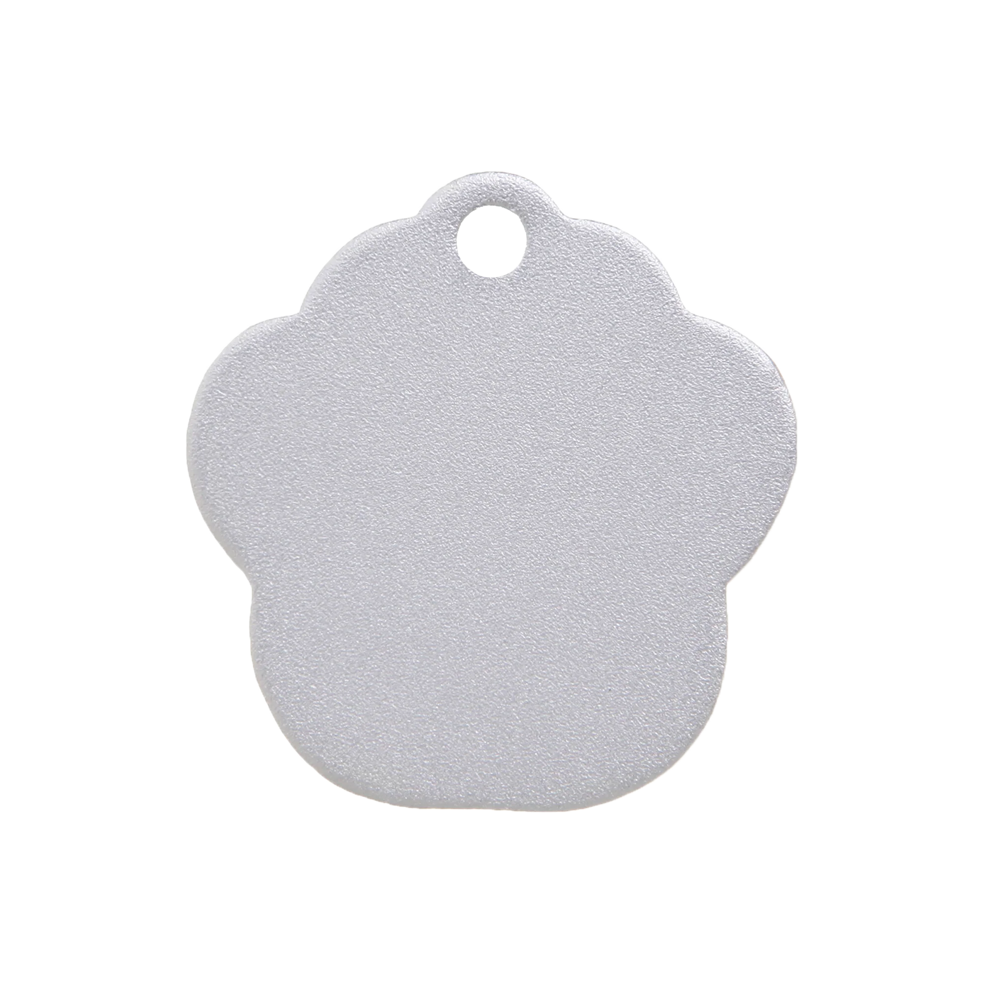 Silver Aluminium Paw Pet Tag
