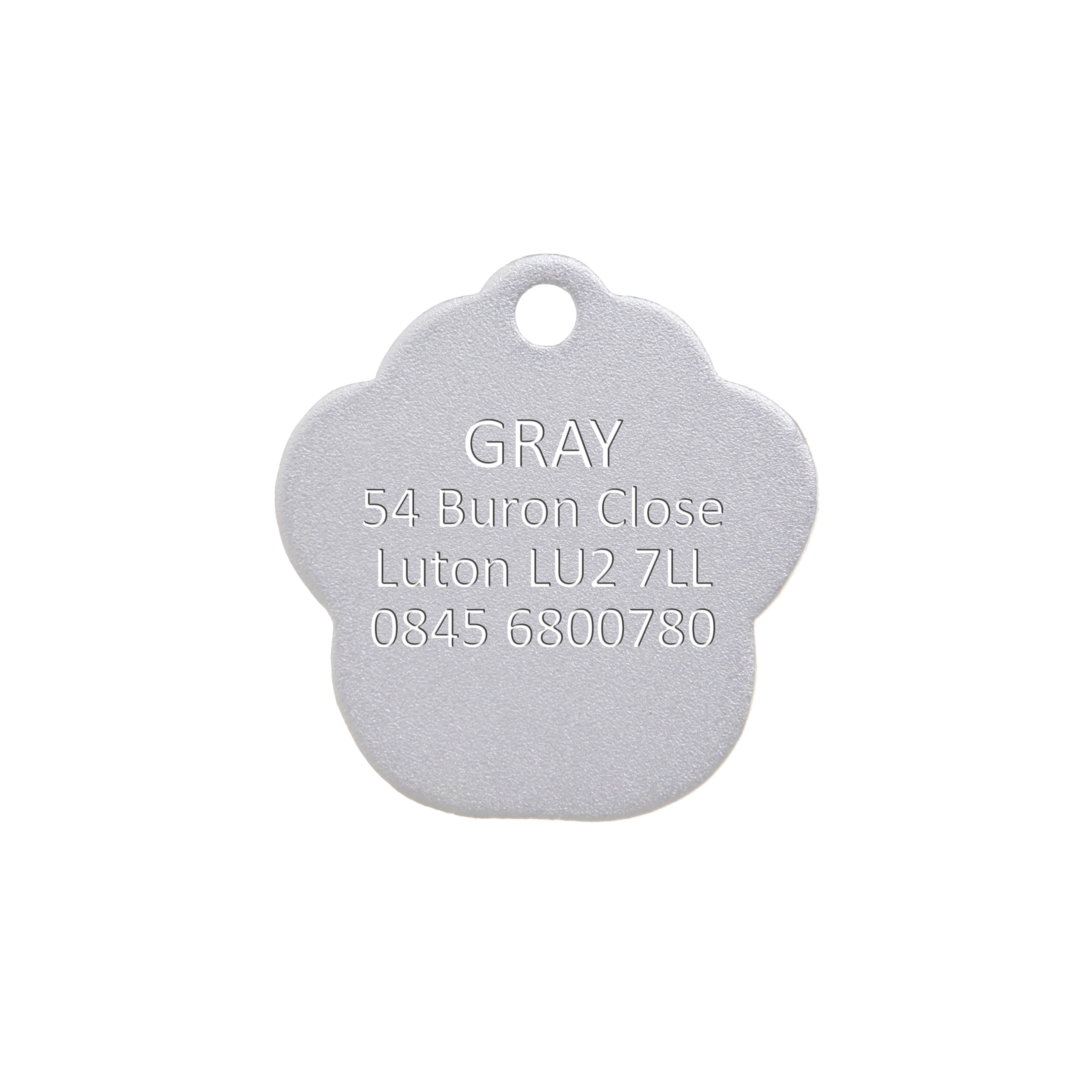 Silver Aluminium Paw Pet Tag - Image 3