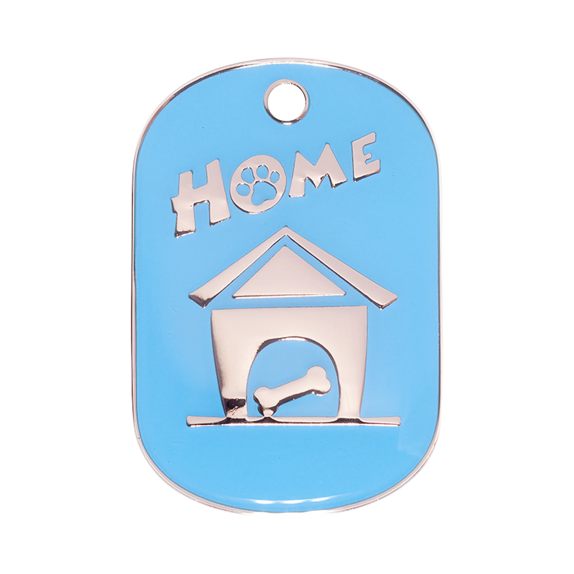 Blue Small Home Pet ID Tag