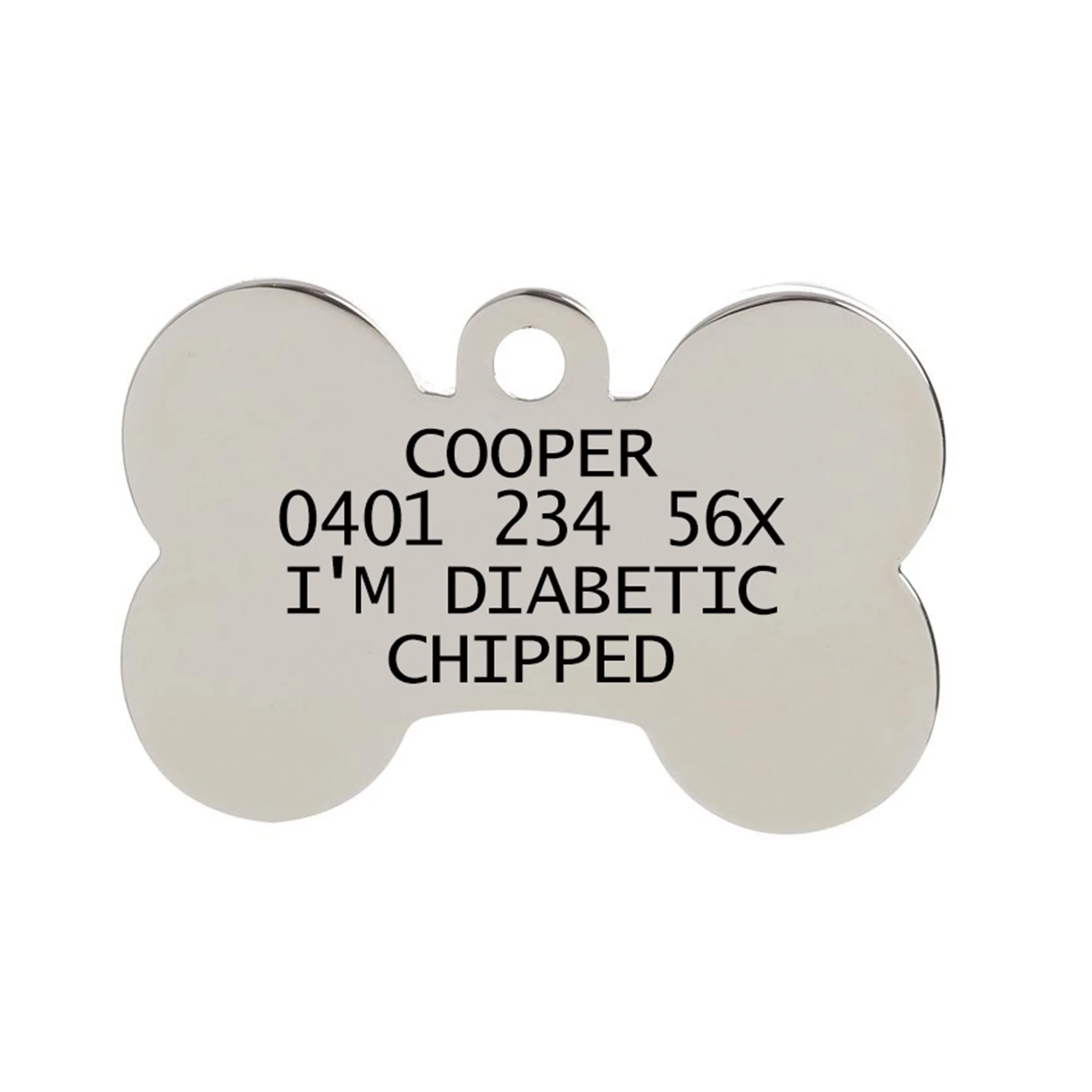 Blue Large Bone Pet ID Tag - Image 4