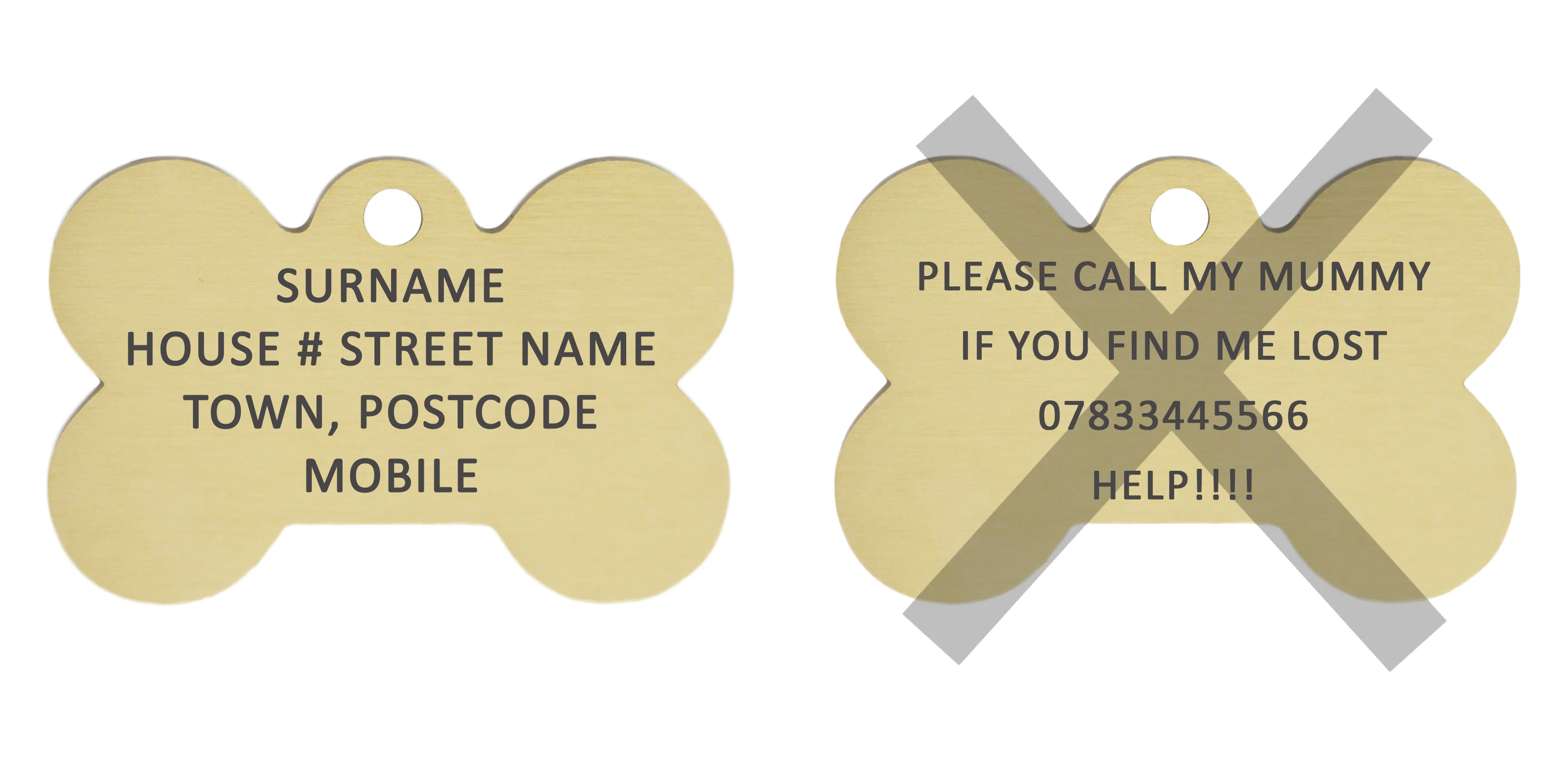 Brass Bone Dog ID Tag - Image 4