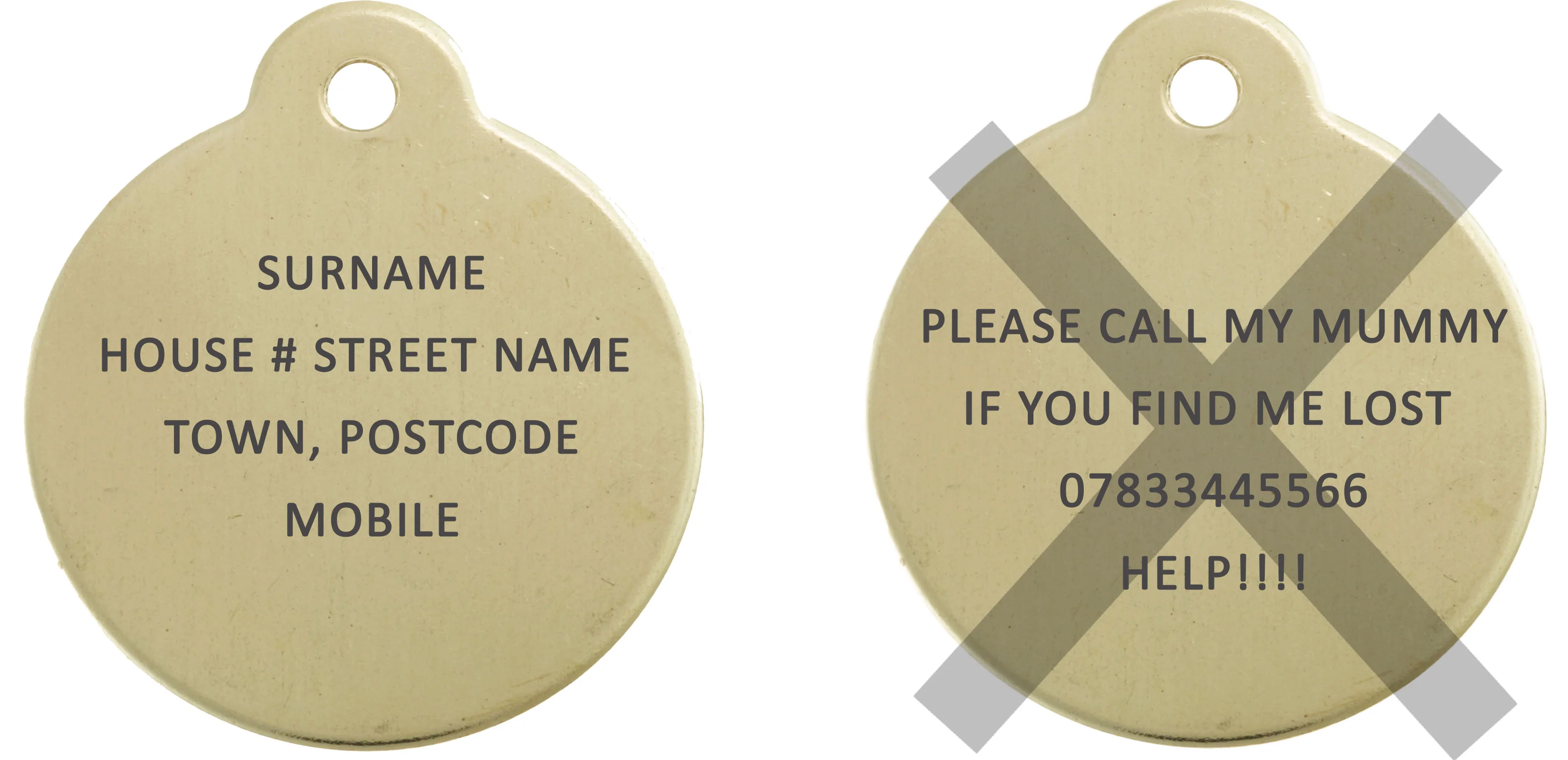 Brass Round Pet ID Tag - Image 5