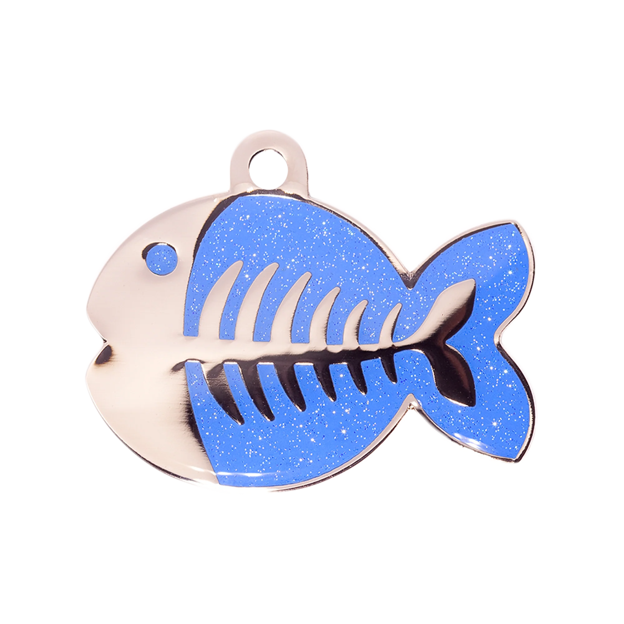 Dark Blue Sparkle Fish Pet ID Tag