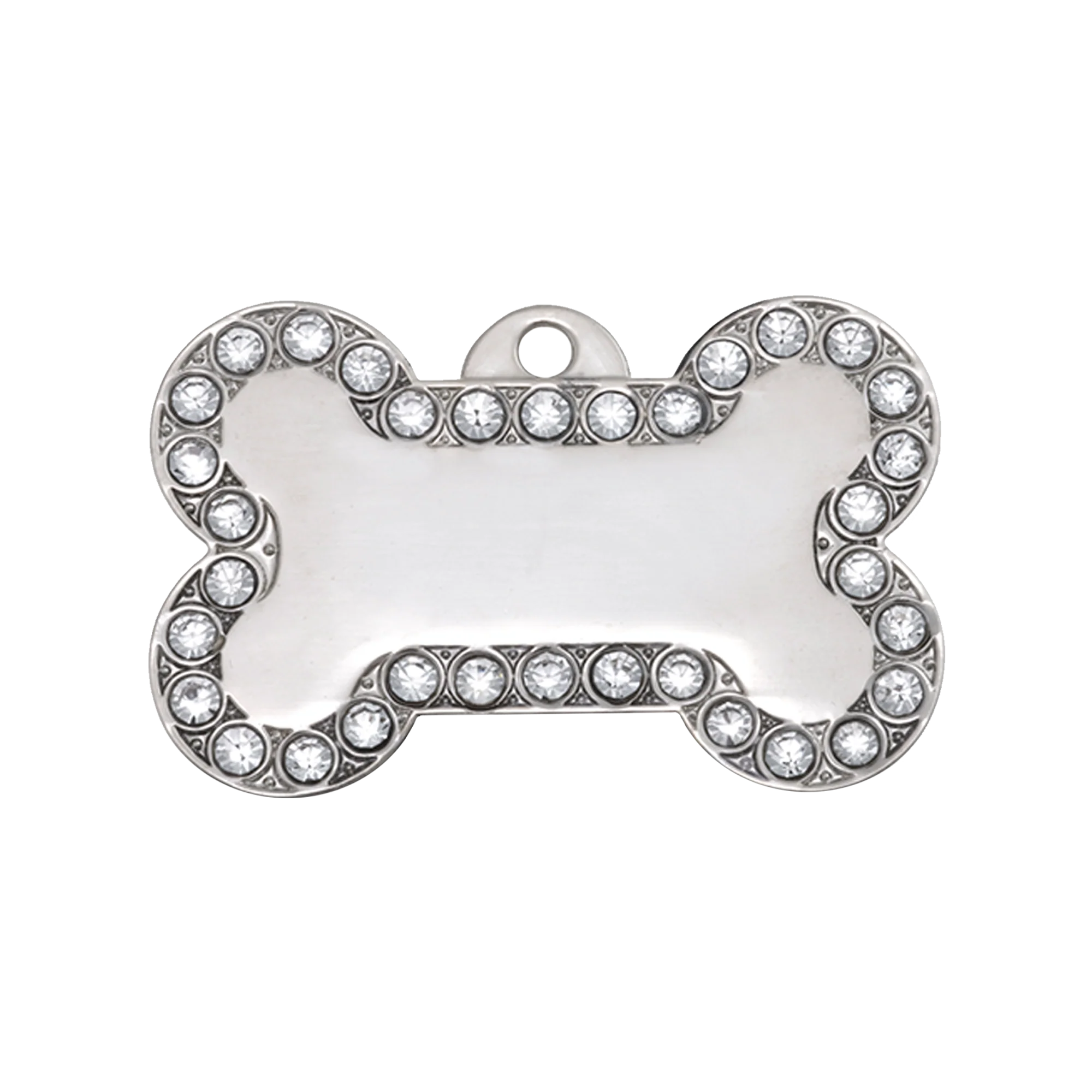Large Bone Pet Tag – Sparkling Swarovski Crystal ID Tag