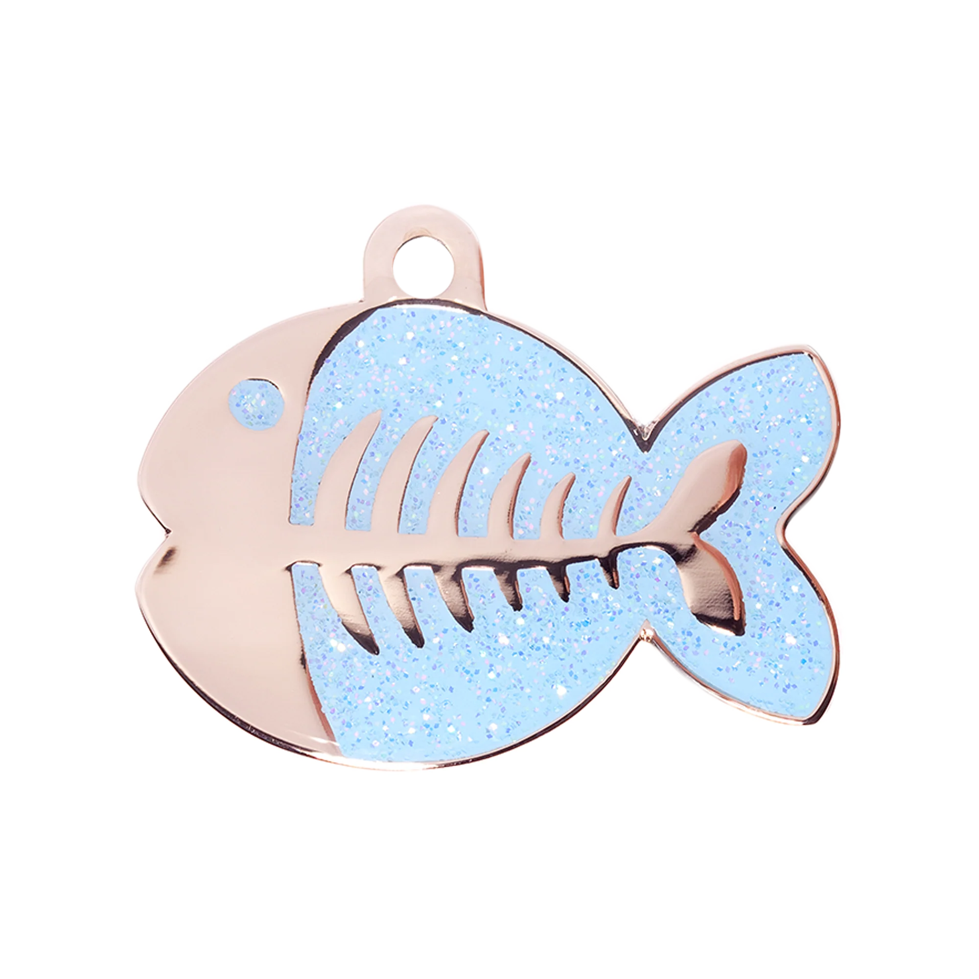 Light Blue Sparkle Fish Pet ID Tag
