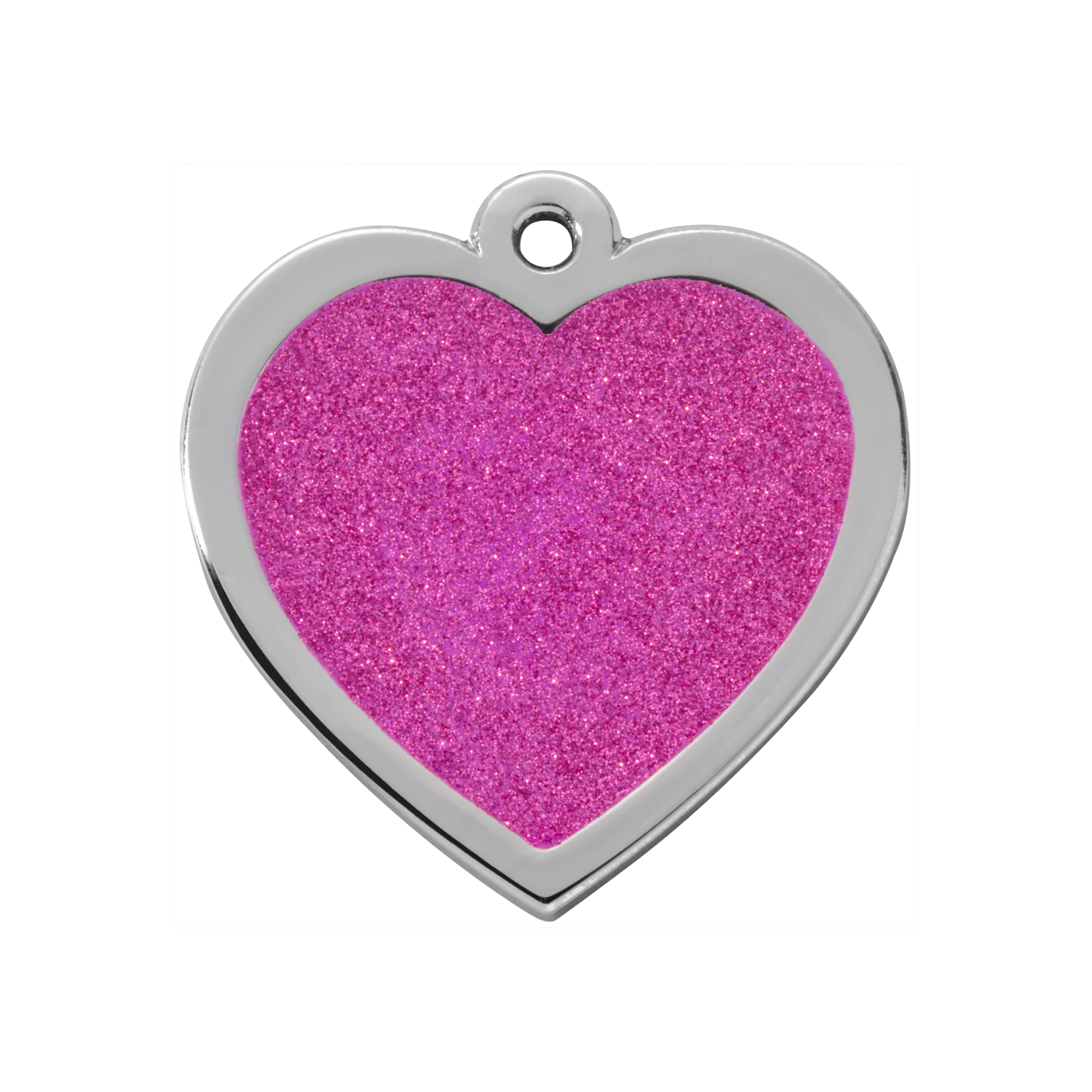 Purple Large Sparkle Heart Pet ID Tag