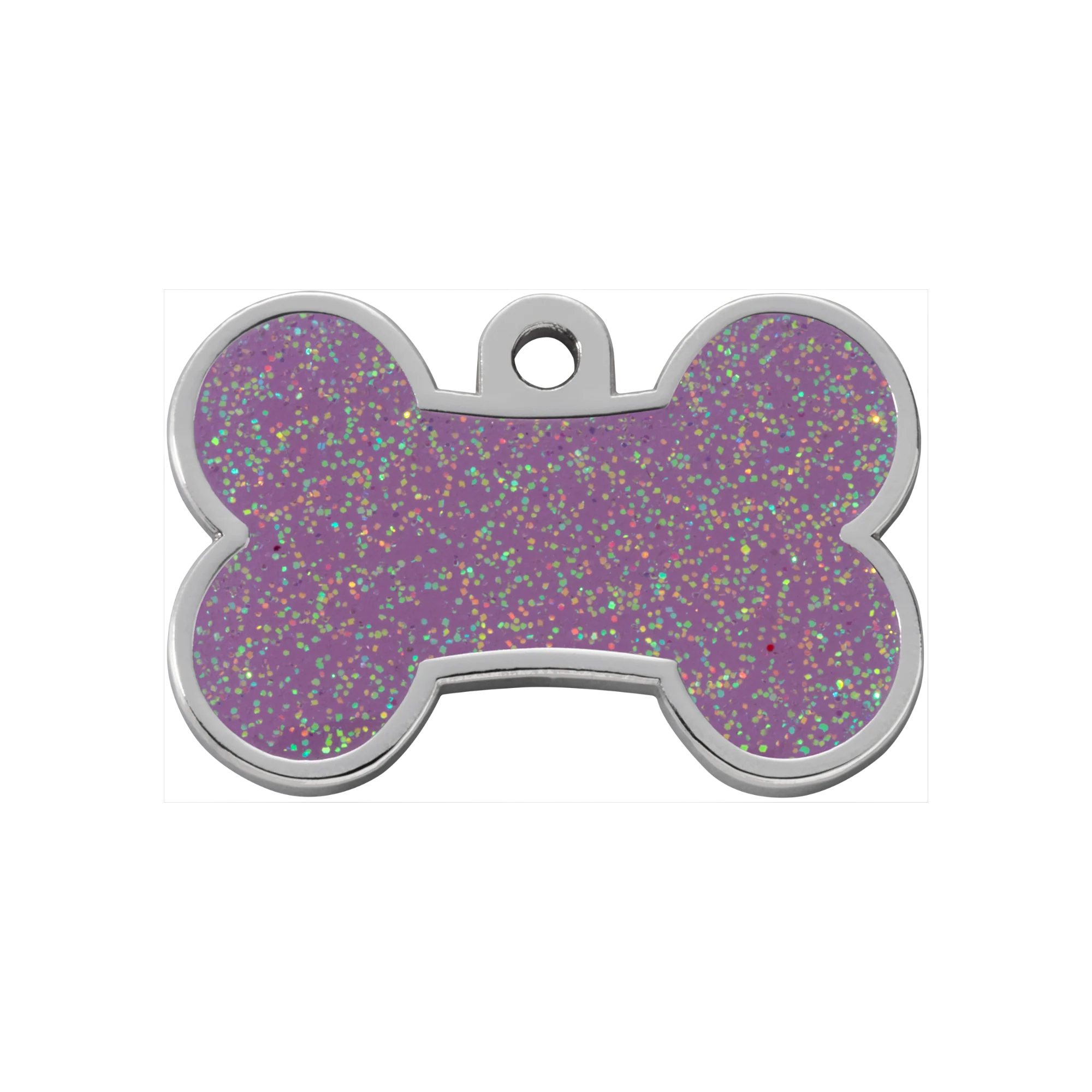 Purple Multi Sparkle Small Bone Pet ID Tag
