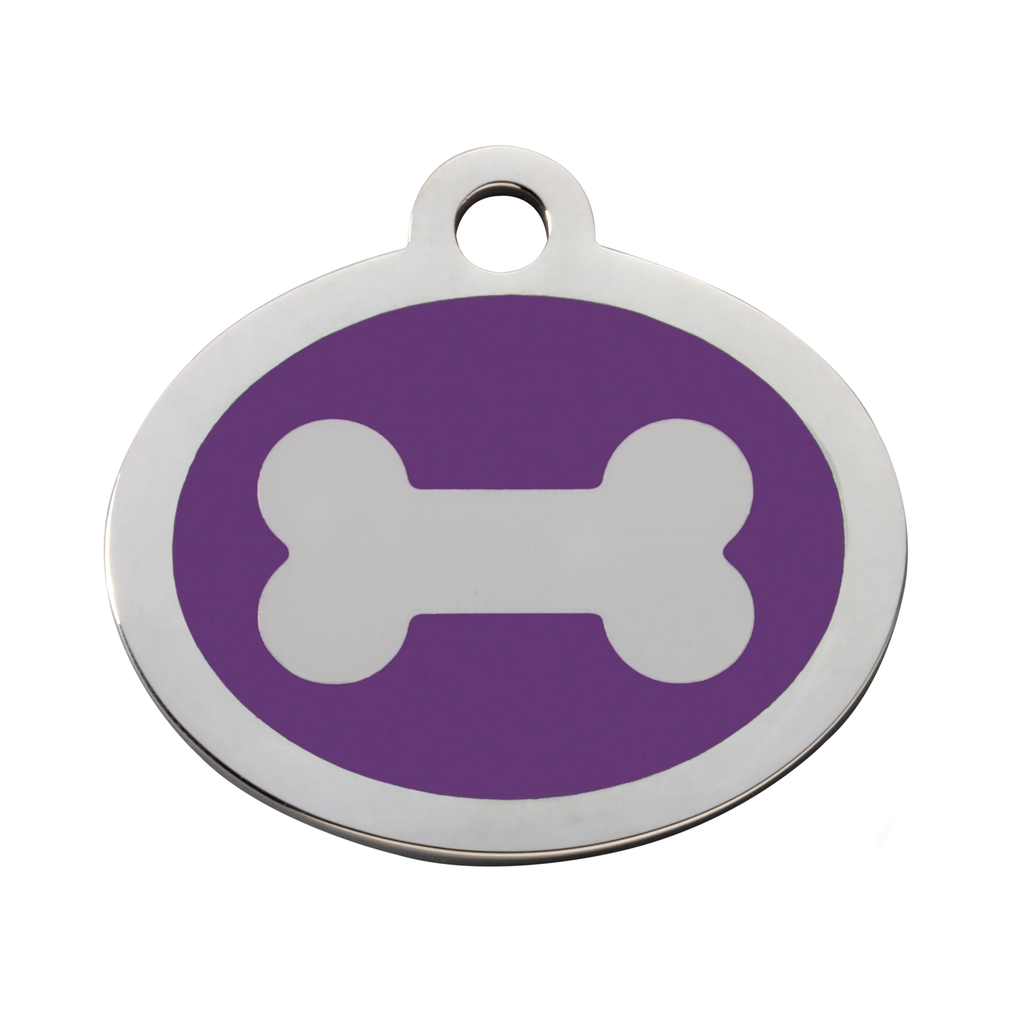Purple Oval Bone Pet Tag