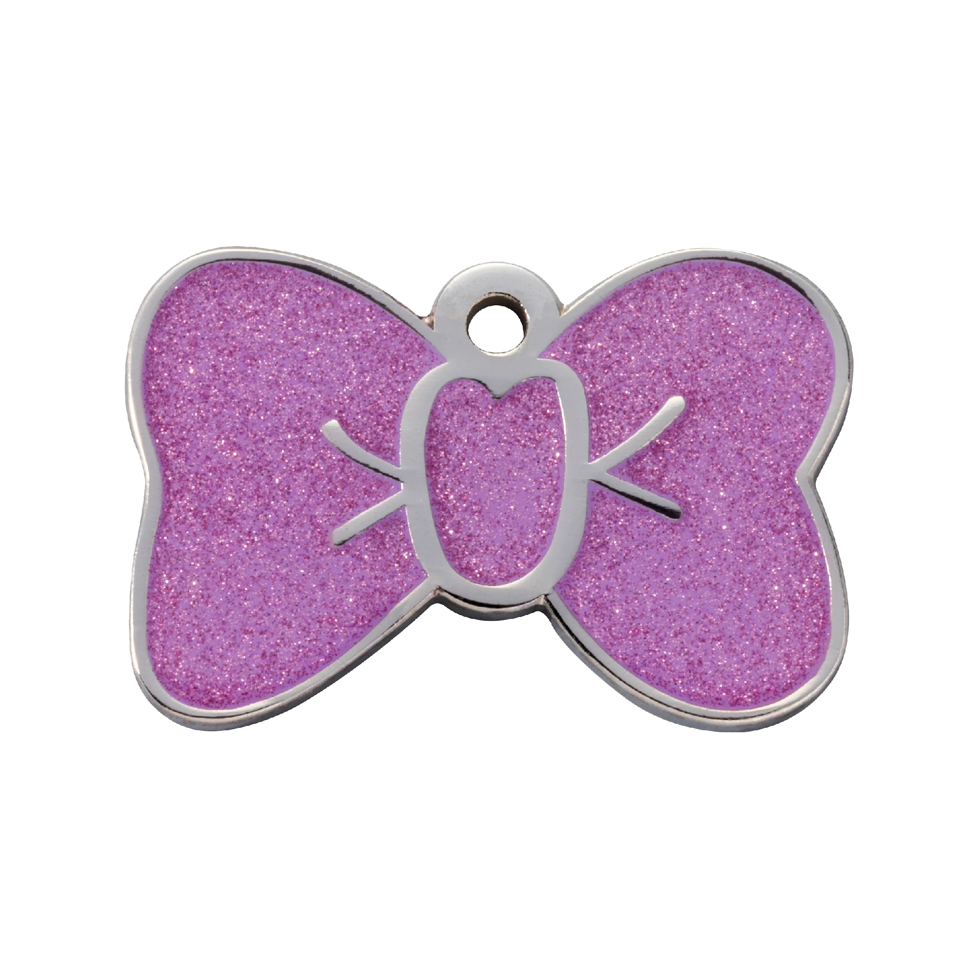 Purple Sparkle Small Bow Tie Pet ID Tag