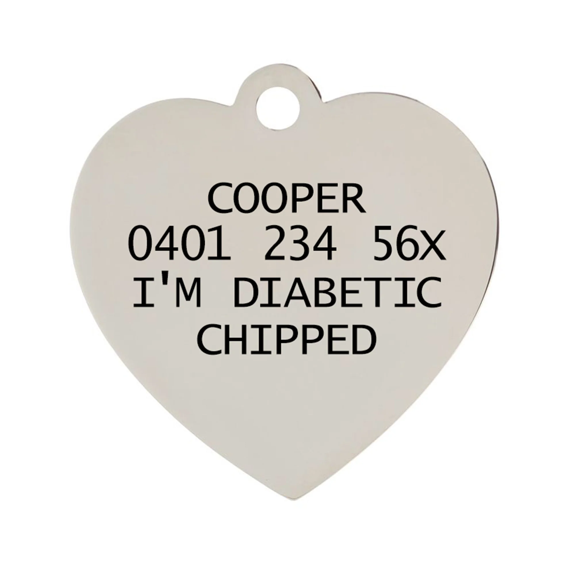 Pink Sparkle Large Heart Pet ID Tag - Image 4