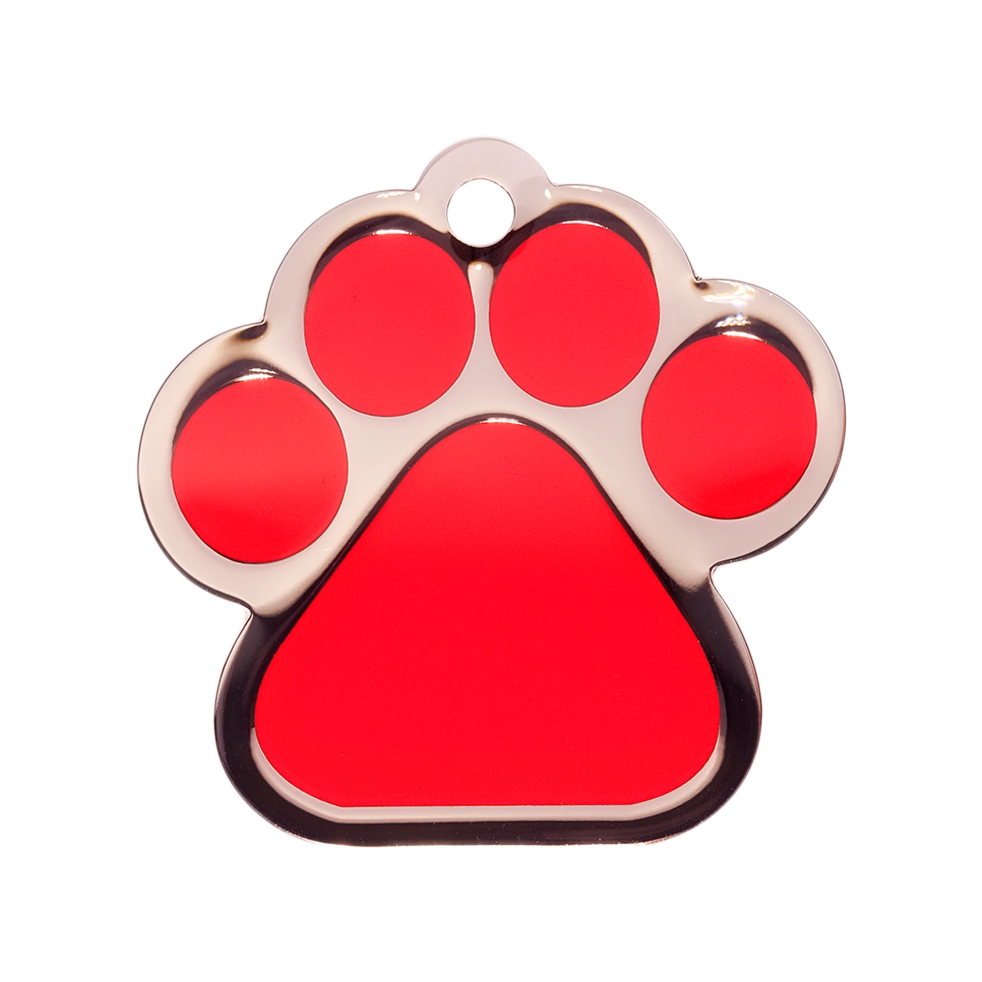 Red Large Paw Pet ID Tag