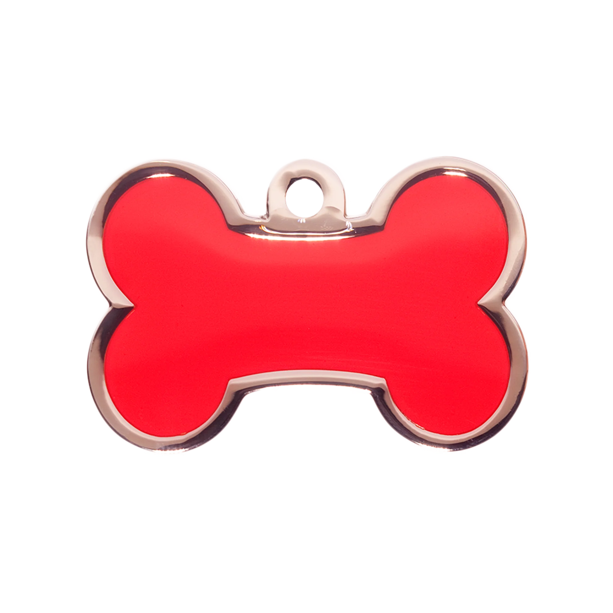 Red Small Bone Pet ID Tag