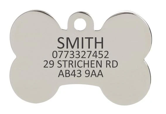 Large Red Sparkle Bone Pet Tag - Image 3
