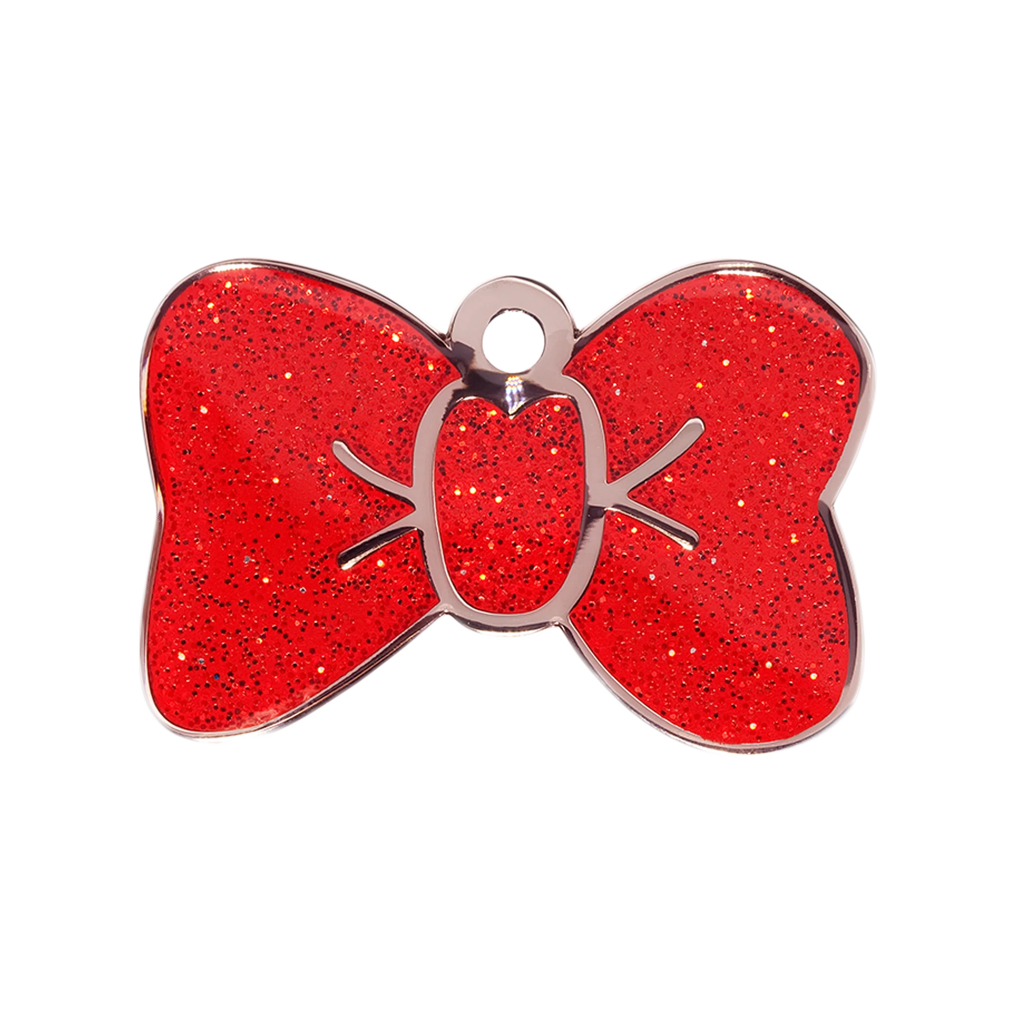 Red Sparkle Small Bow Tie Pet ID Tag
