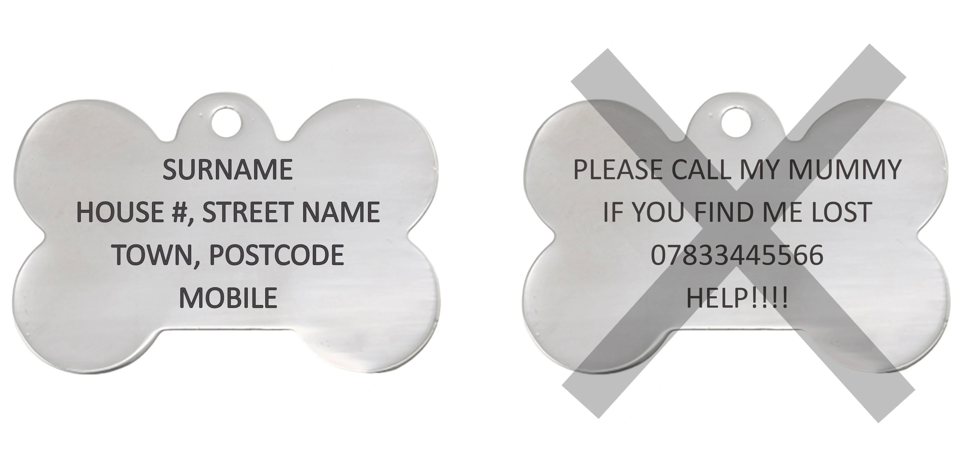 Stainless Steel Bone Dog ID Tags - Image 6