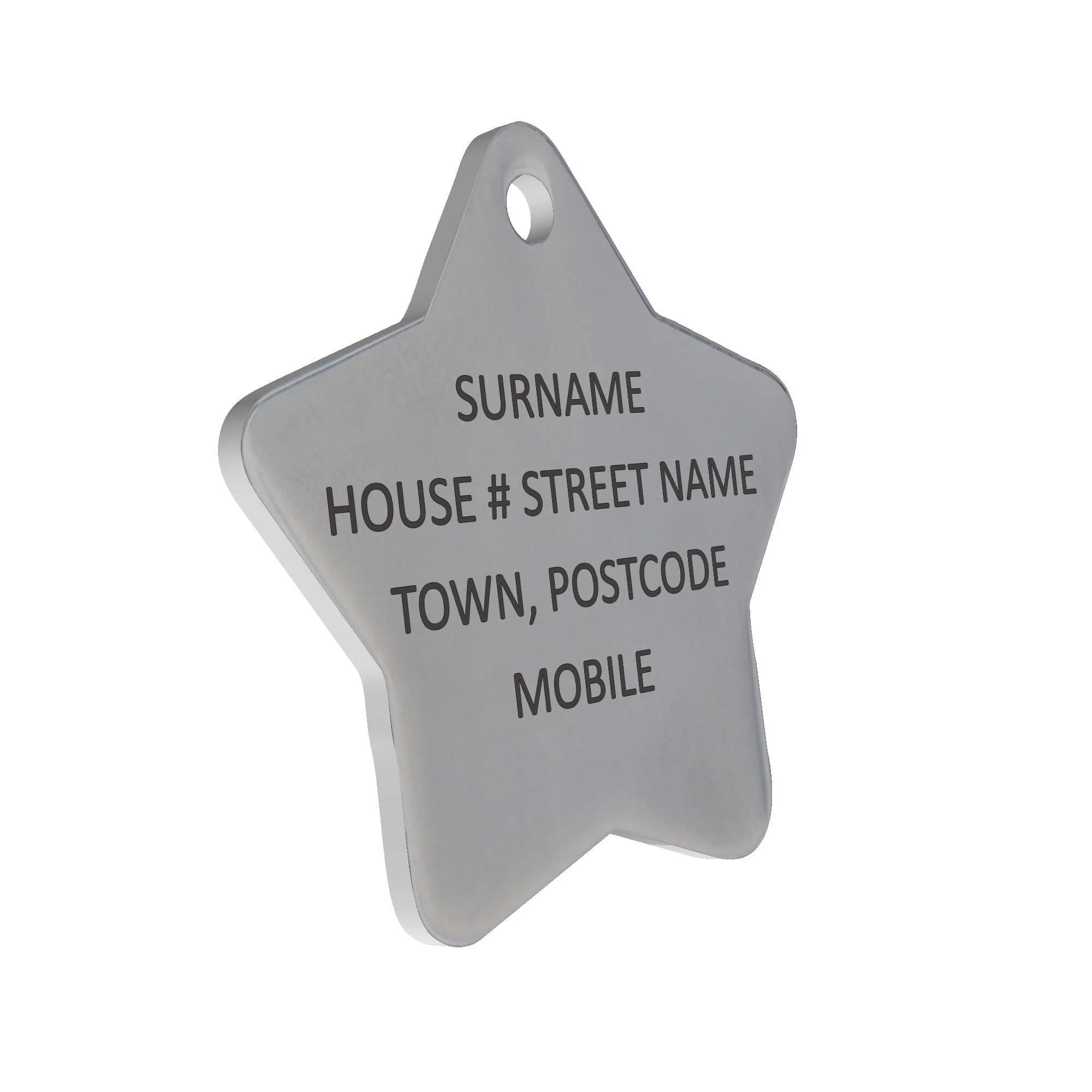 Stainless Steel Star Pets ID Tag - Image 2