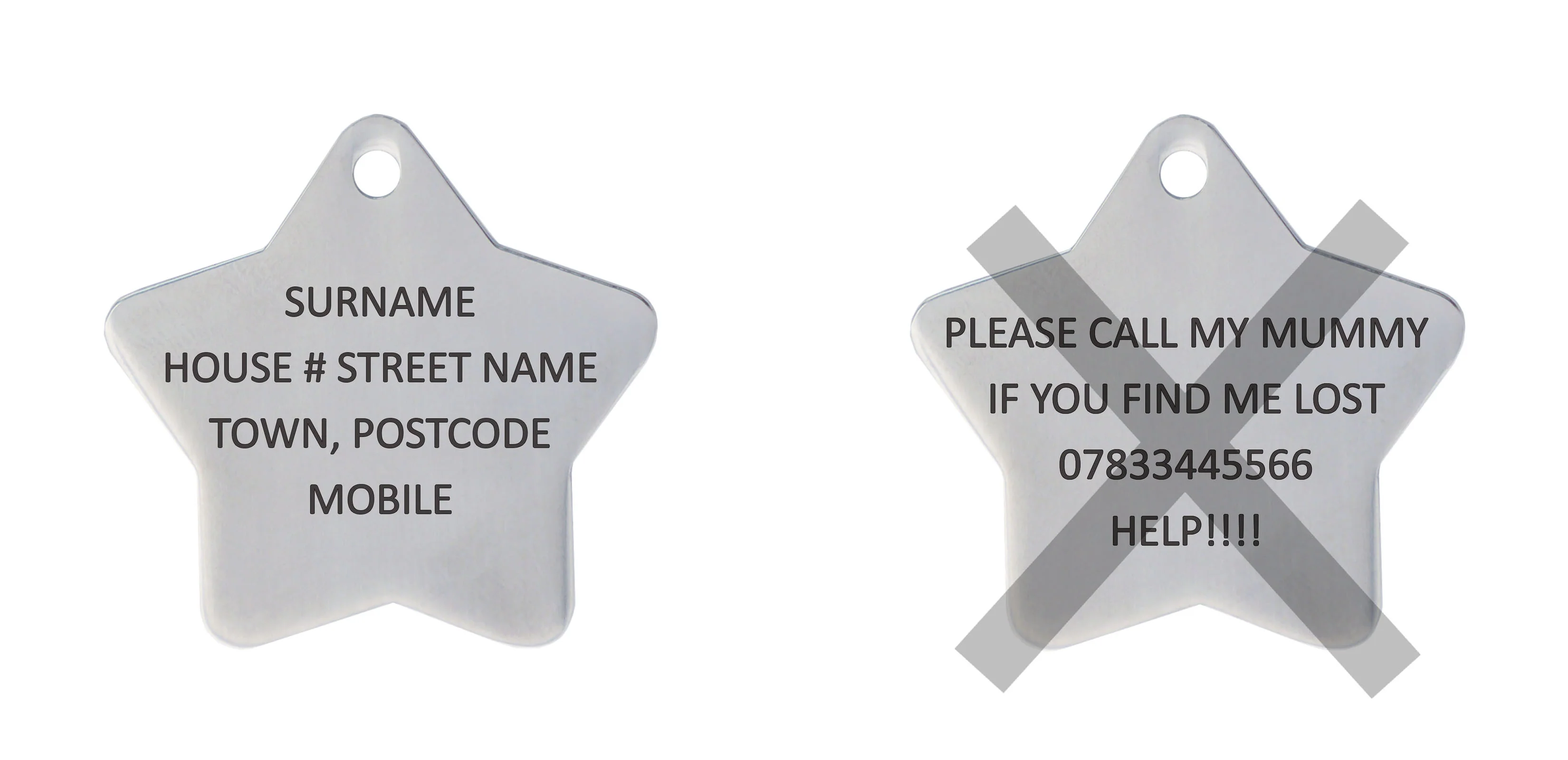 Stainless Steel Star Pets ID Tag - Image 5