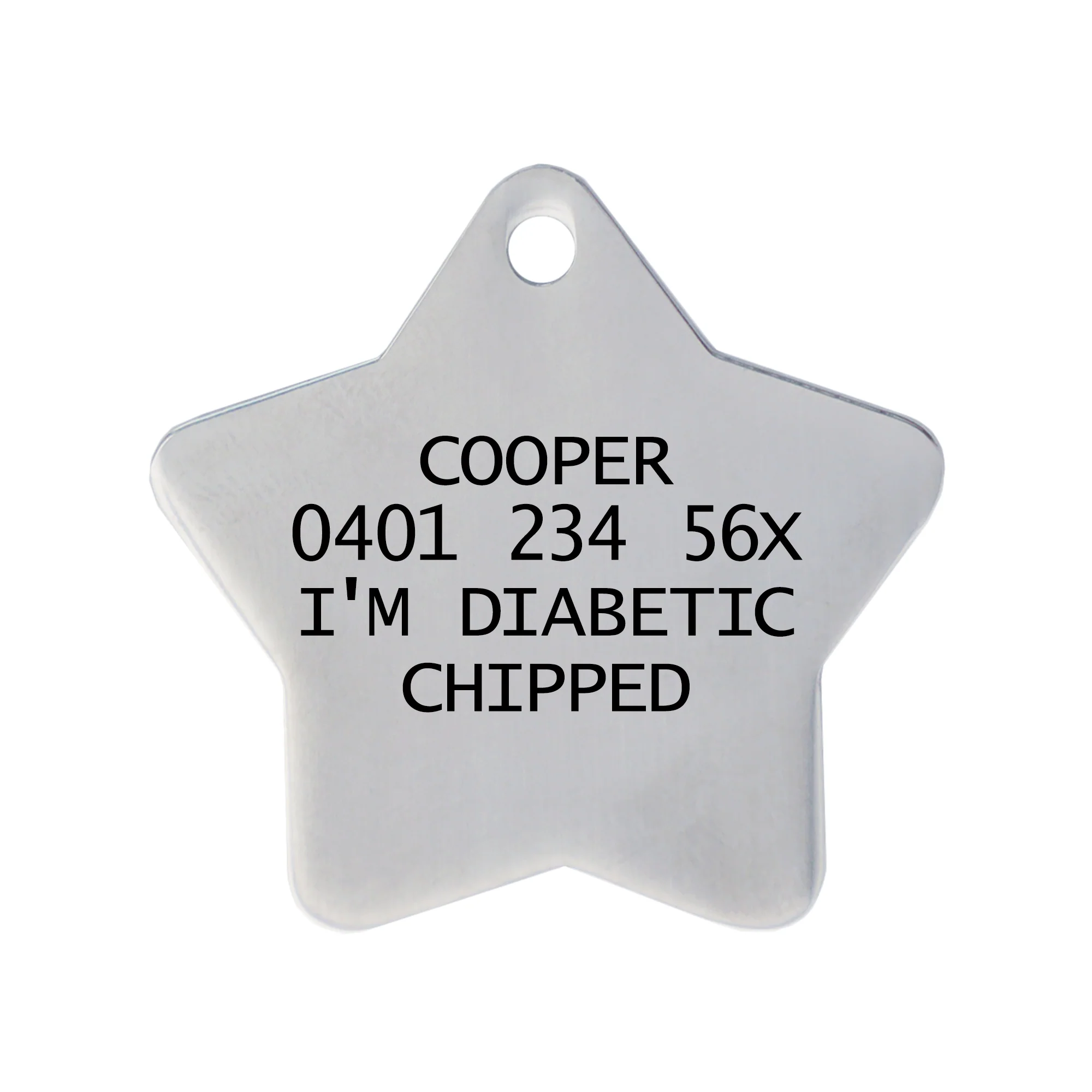 Stainless Steel Star Pets ID Tag - Image 6