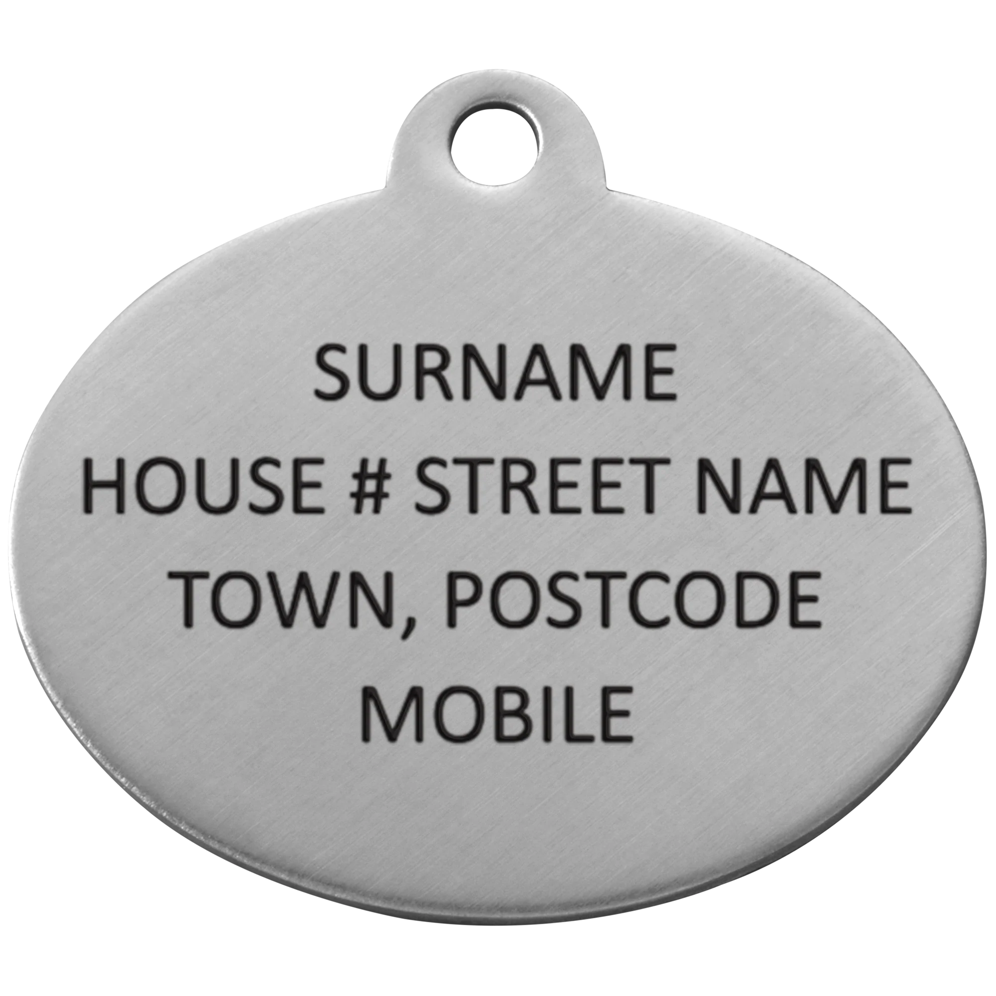 Black Oval Bone Pet Tag - Image 3