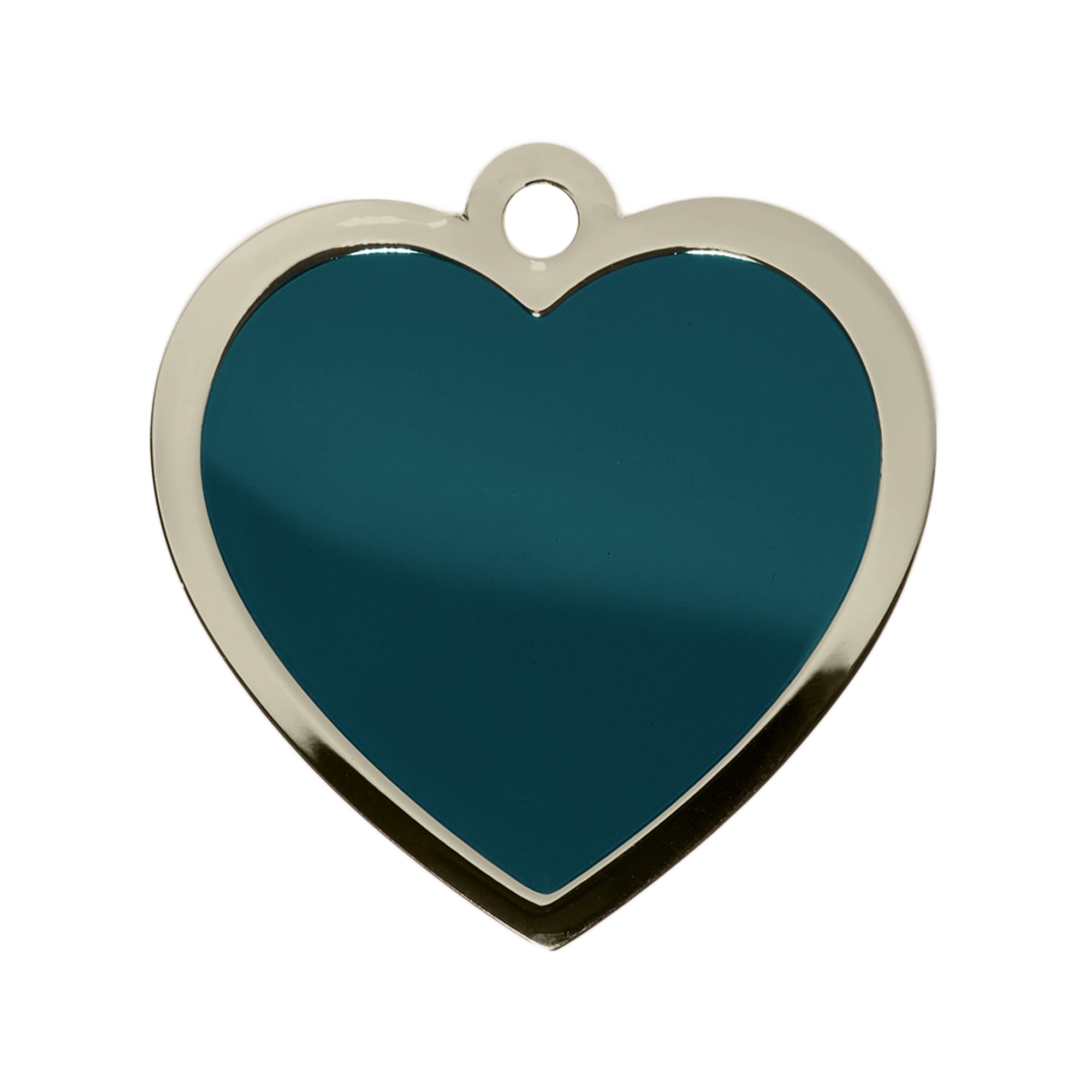 Teal Large Heart Pet ID Tag