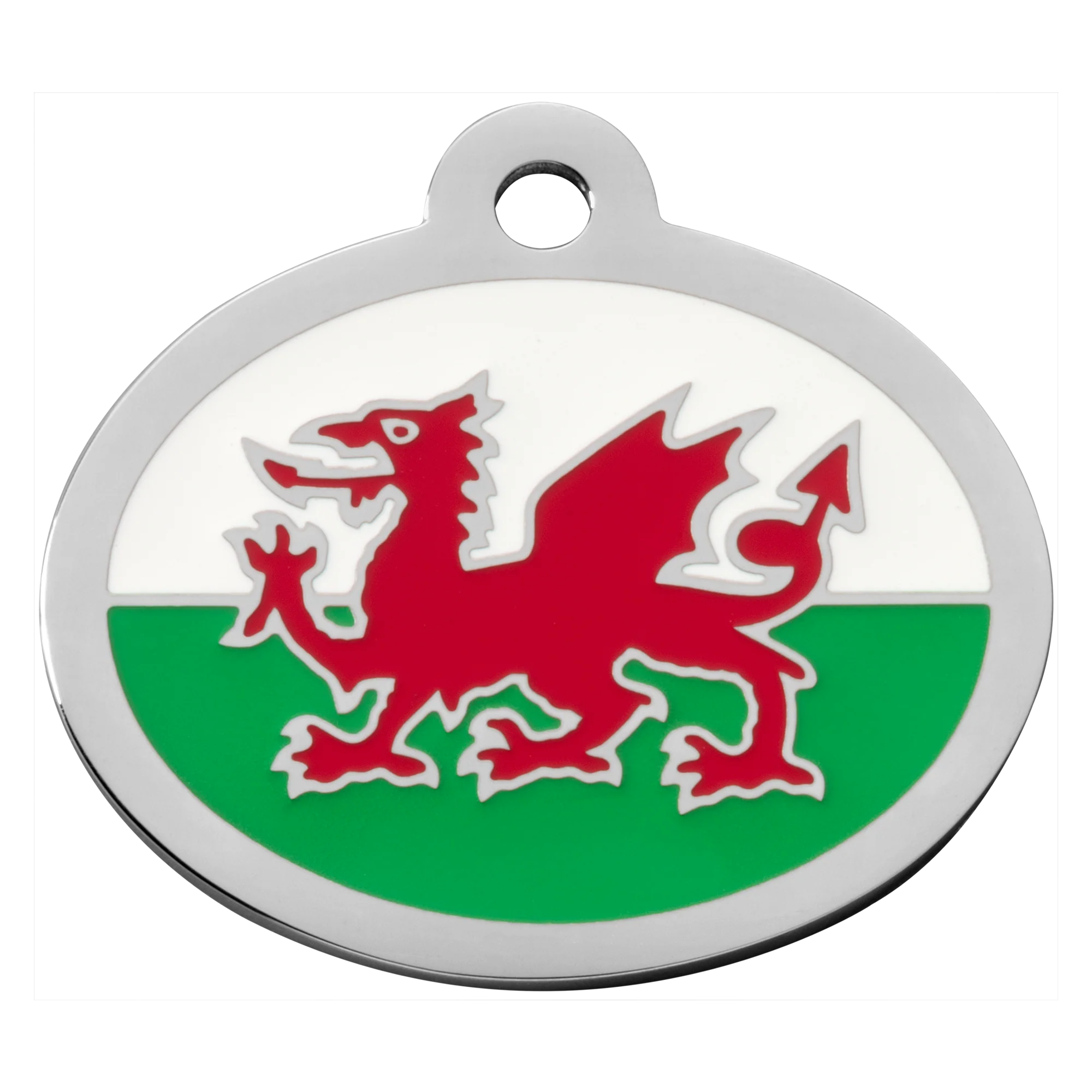 Wales Flag Oval Pet Tag