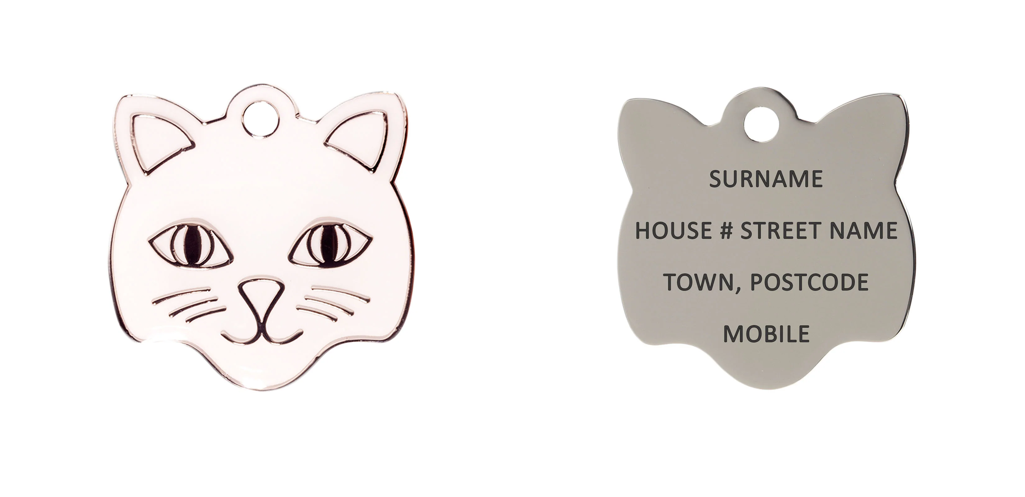 White Cat Face Pet ID Tag - Image 3