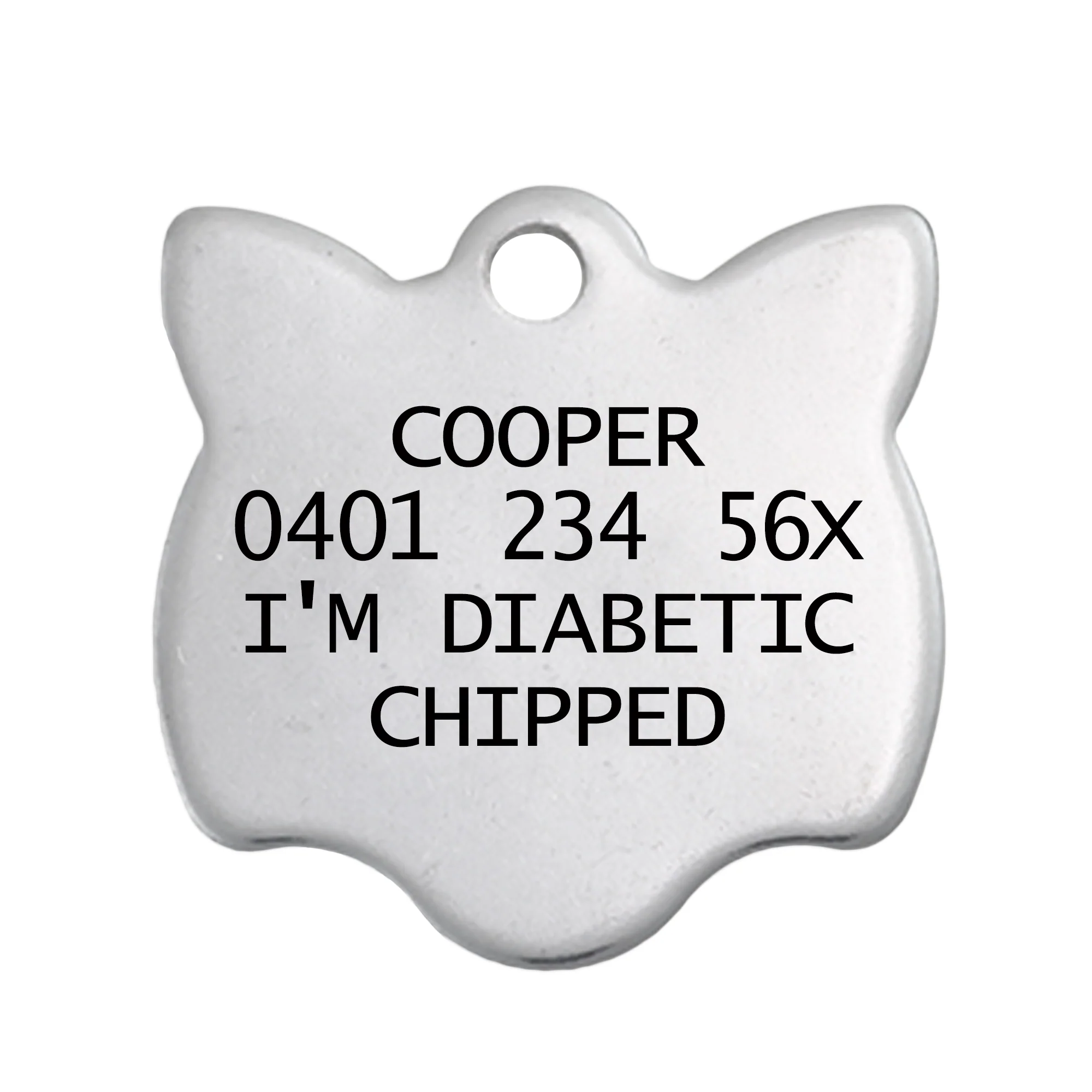 White Cat Face Pet ID Tag - Image 4