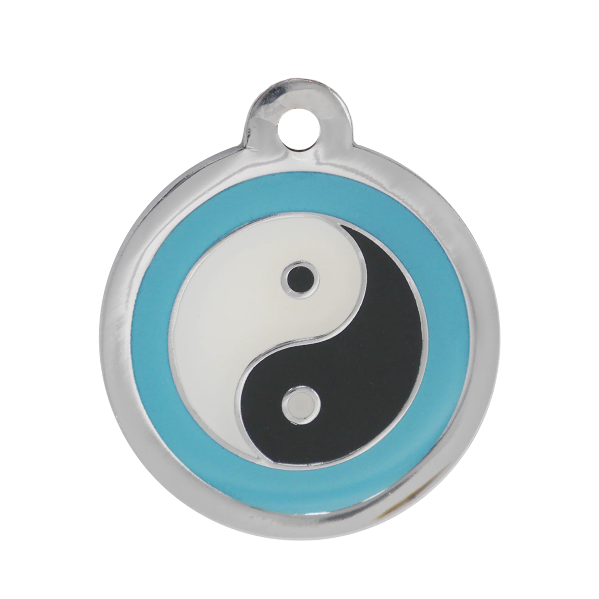 Blue Yin Yang Enamel Pet ID Tag