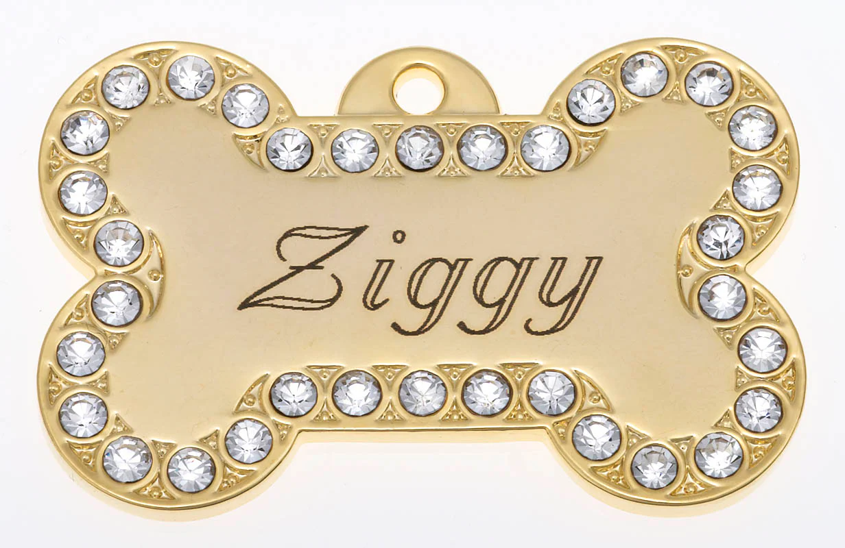 Ziggy Large Bling Bone Pet Tag – Glamour Meets Durability - Image 3